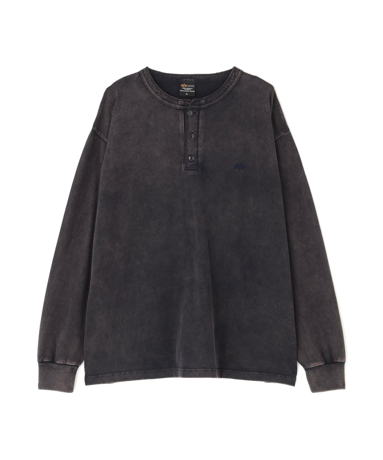 SNOW WASH LS HENLEY NECK T-SHIRT