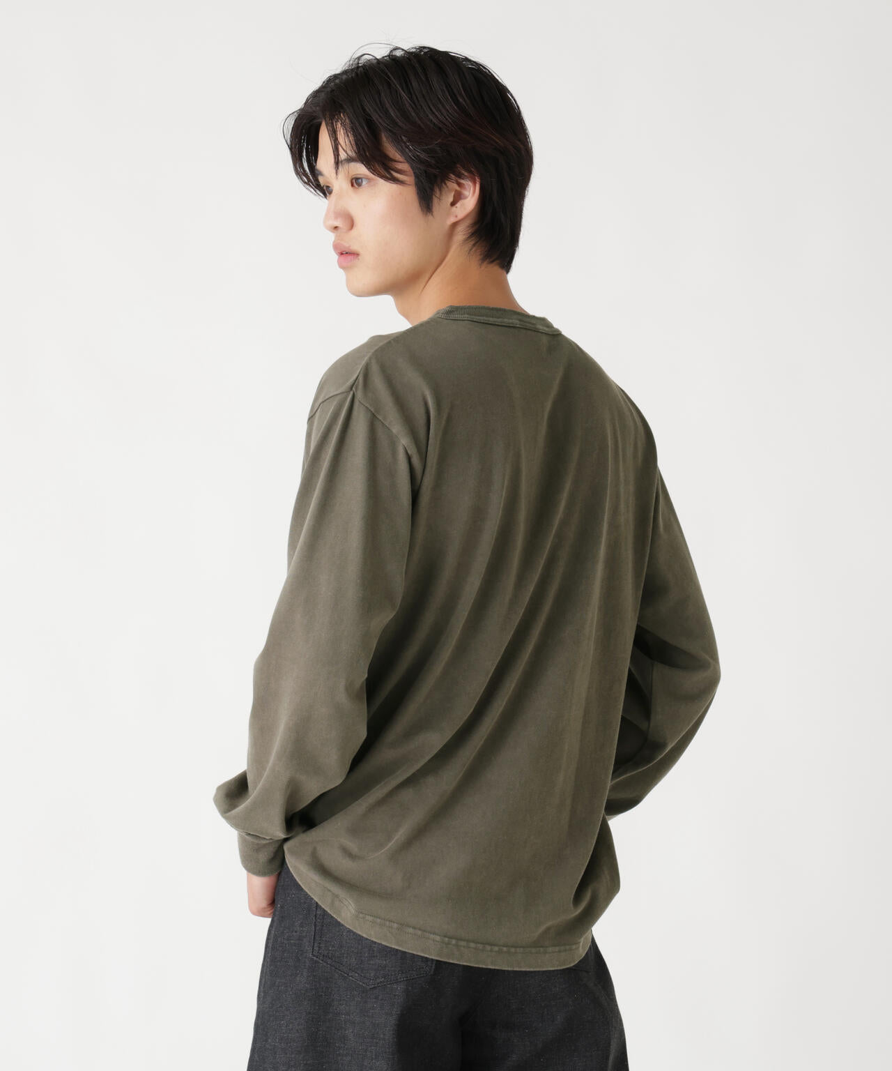 SNOW WASH LS HENLEY NECK T-SHIRT