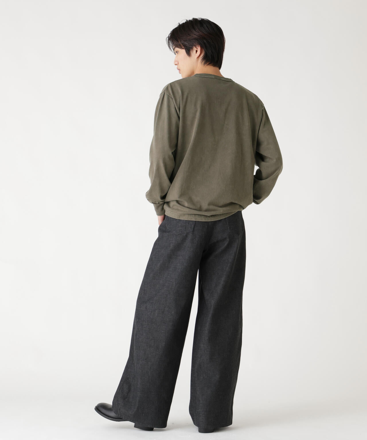 SNOW WASH LS HENLEY NECK T-SHIRT