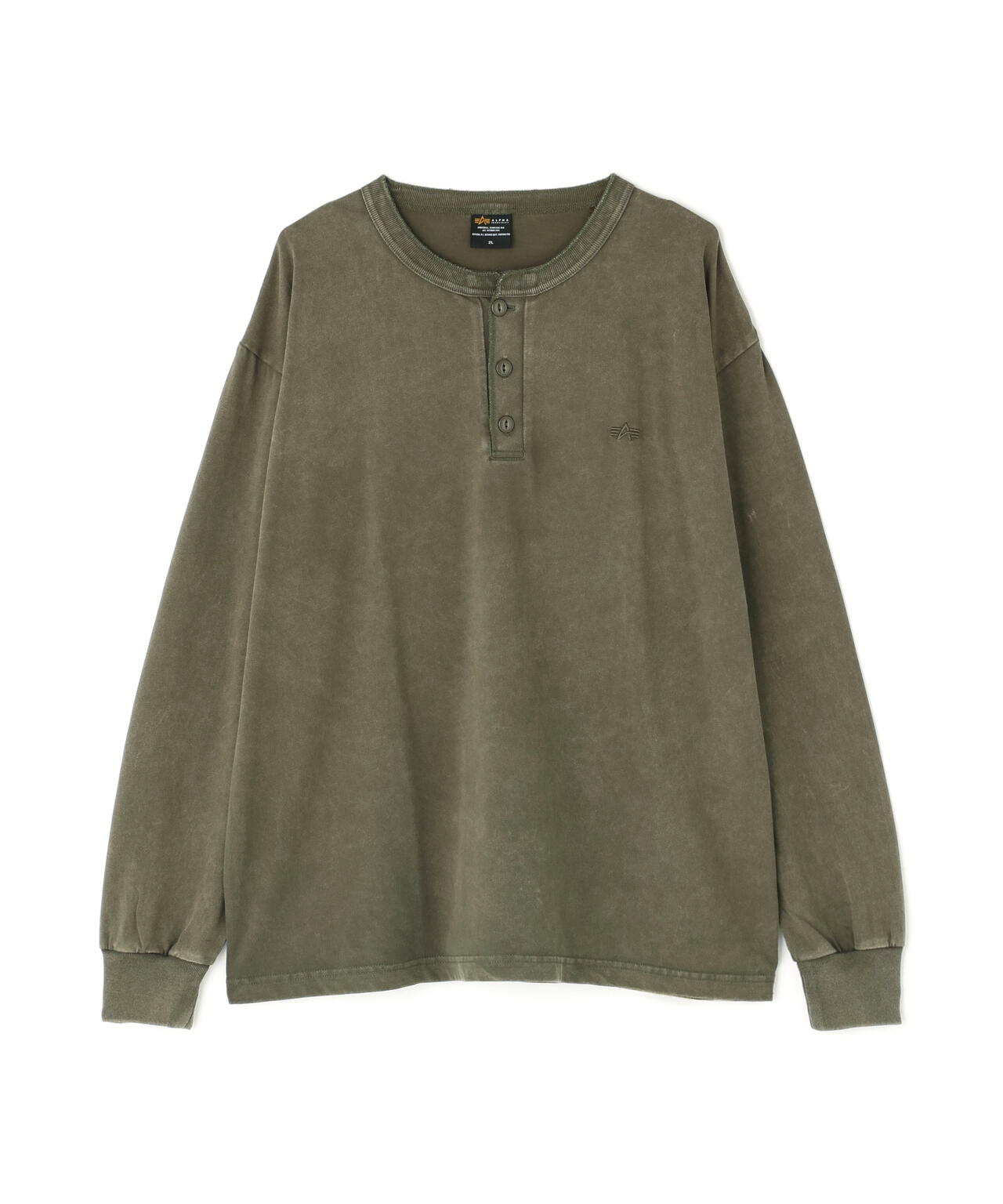 SNOW WASH LS HENLEY NECK T-SHIRT