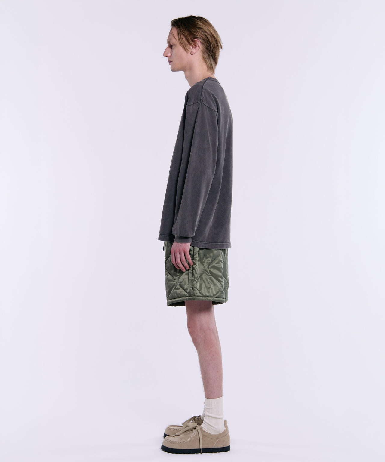 SNOW WASH LS HENLEY NECK T-SHIRT