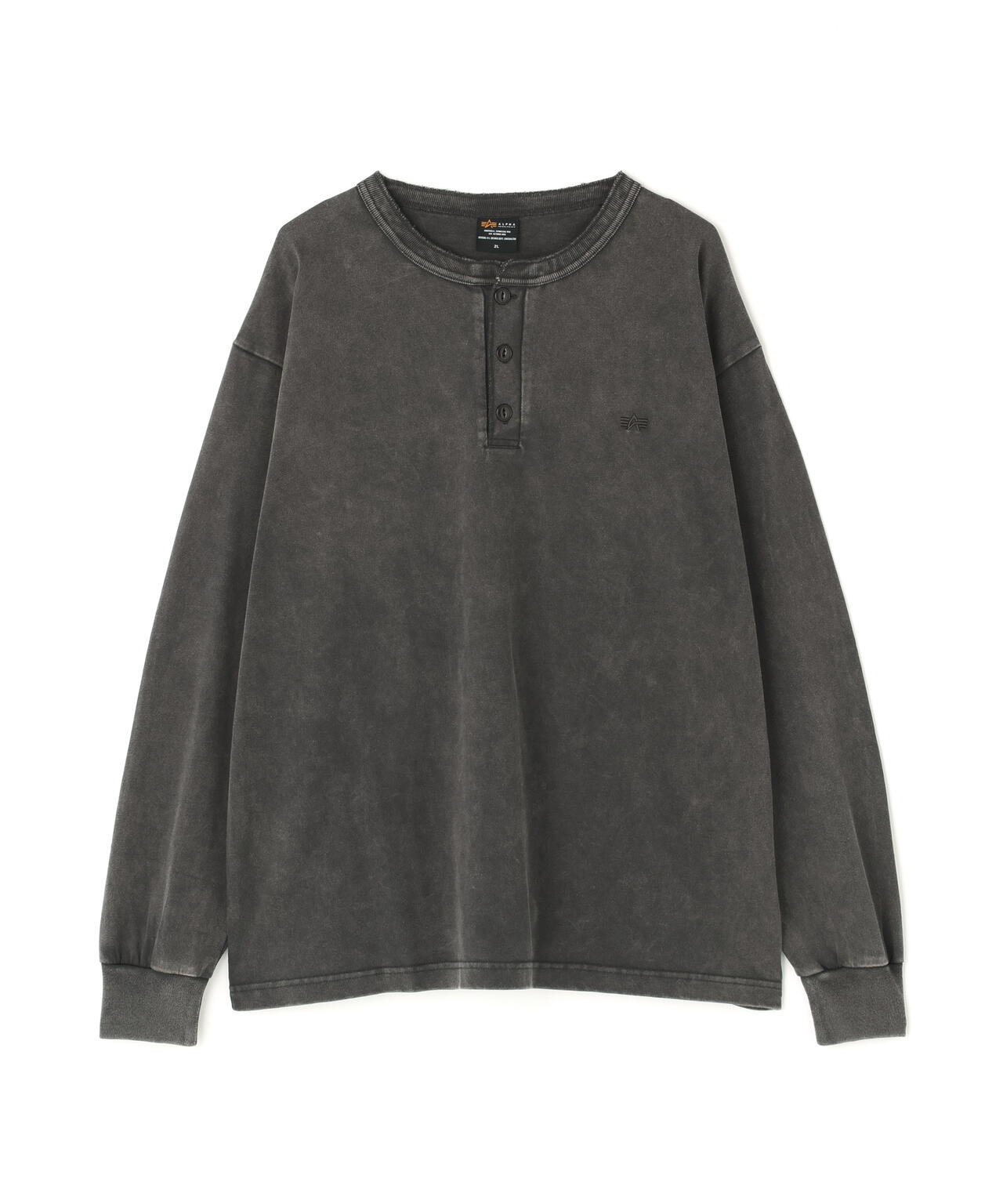 SNOW WASH LS HENLEY NECK T-SHIRT