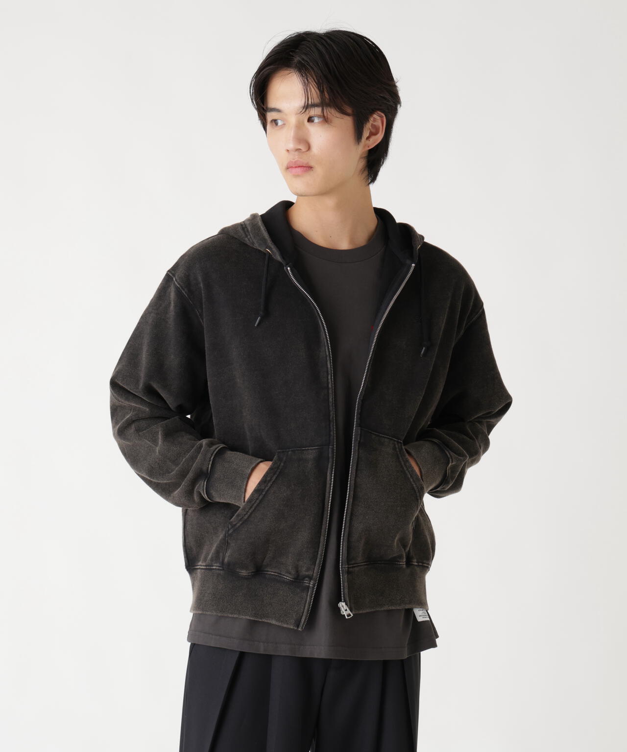 SNOW WASH ZIP HOODIE