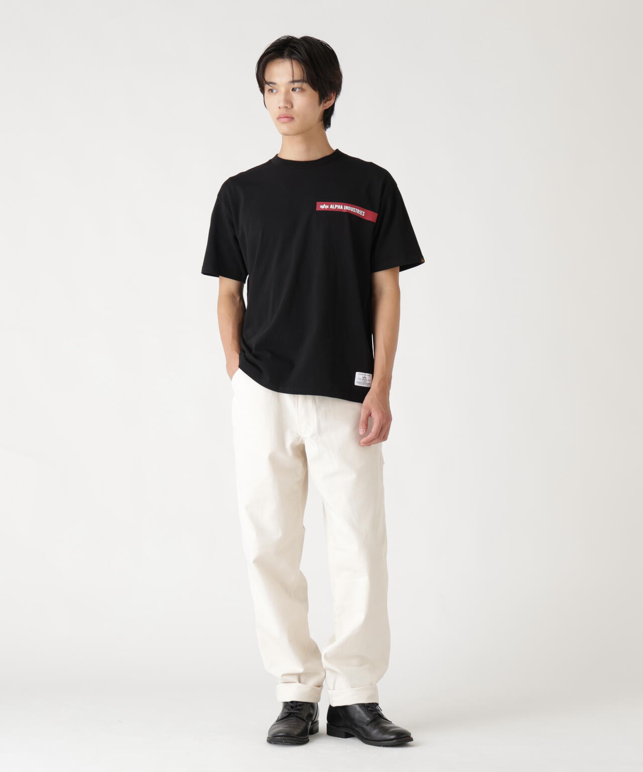 ALPHA RED RIBBON T-SHIRT / アルファ レッド リボン ティーシャツ