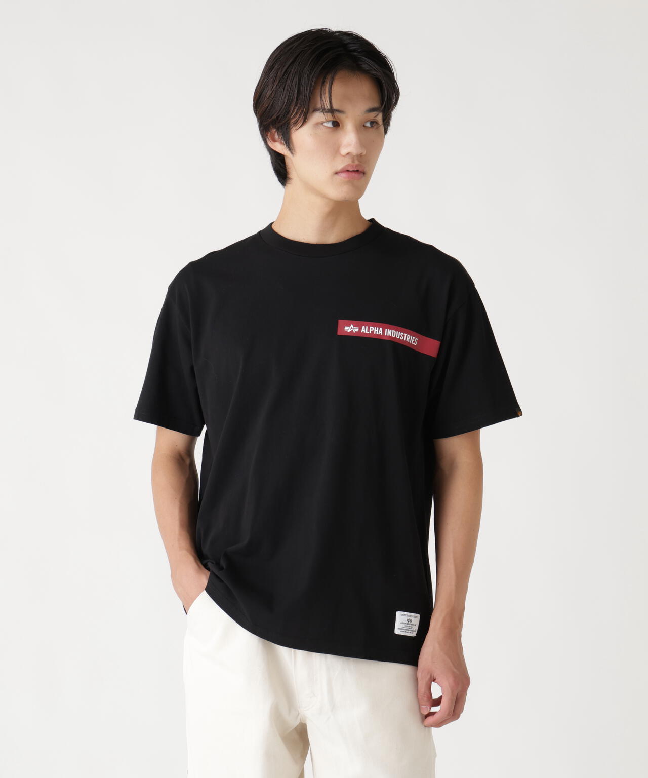 ALPHA RED RIBBON T-SHIRT / アルファ レッド リボン ティーシャツ