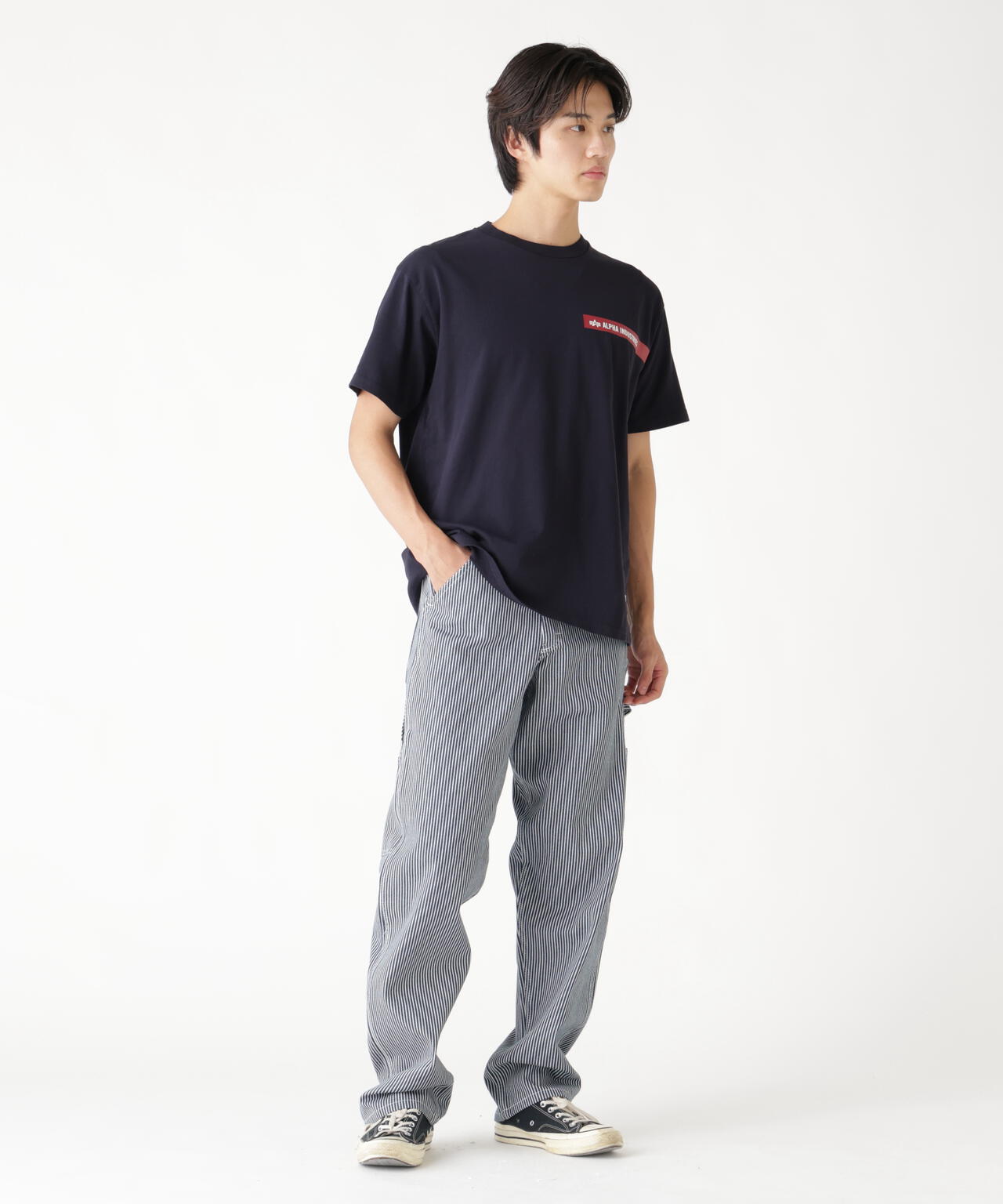 ALPHA RED RIBBON T-SHIRT / アルファ レッド リボン ティーシャツ