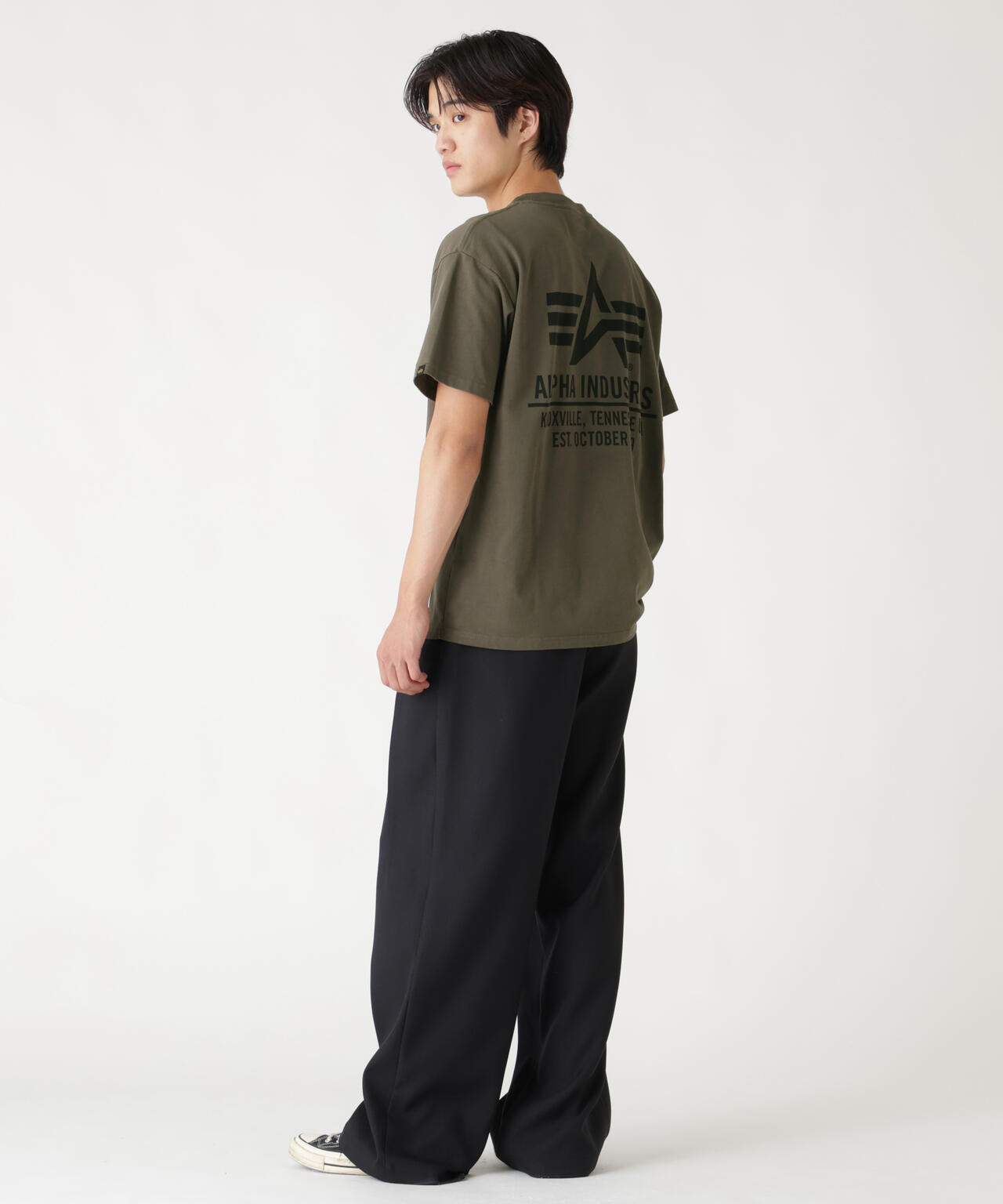 ALPHA RED RIBBON T-SHIRT / アルファ レッド リボン ティーシャツ