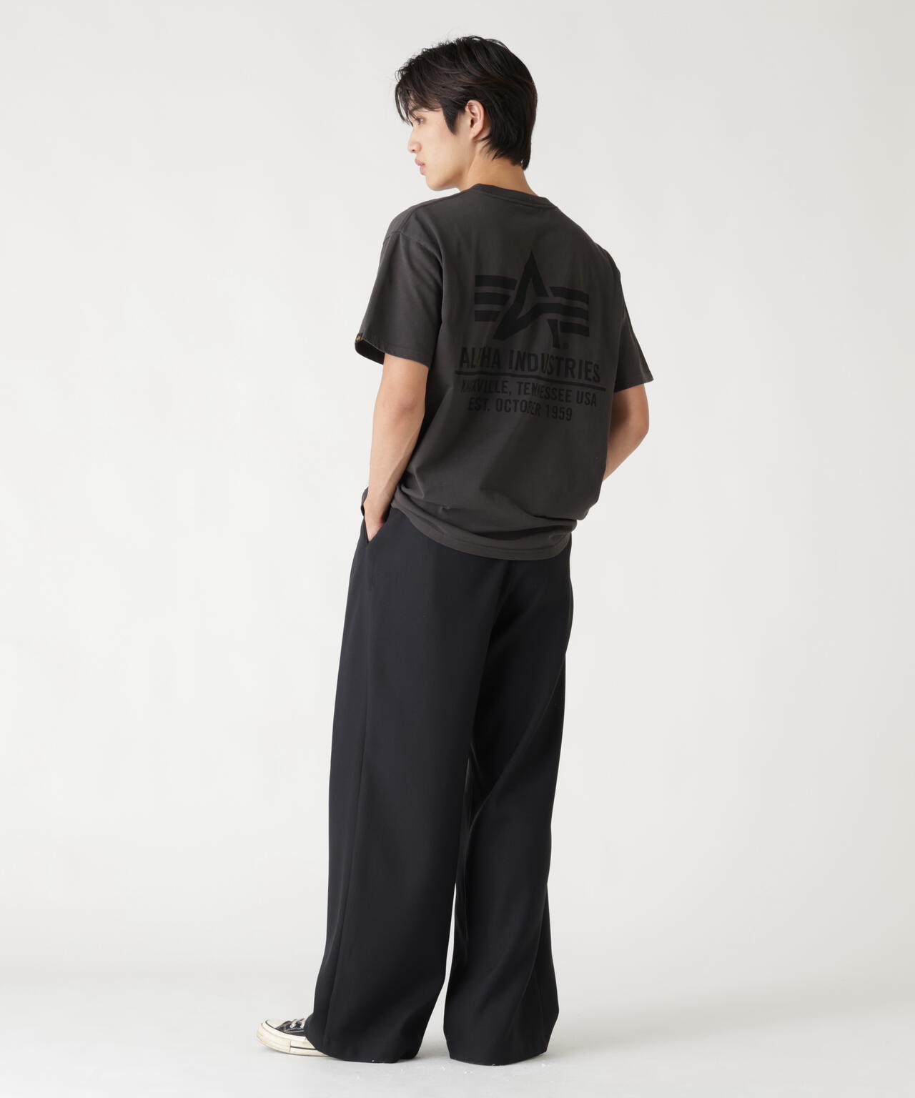 ALPHA RED RIBBON T-SHIRT / アルファ レッド リボン ティーシャツ