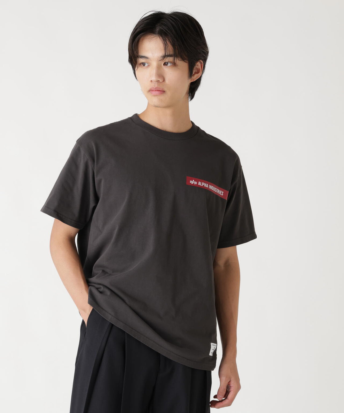 ALPHA RED RIBBON T-SHIRT / アルファ レッド リボン ティーシャツ