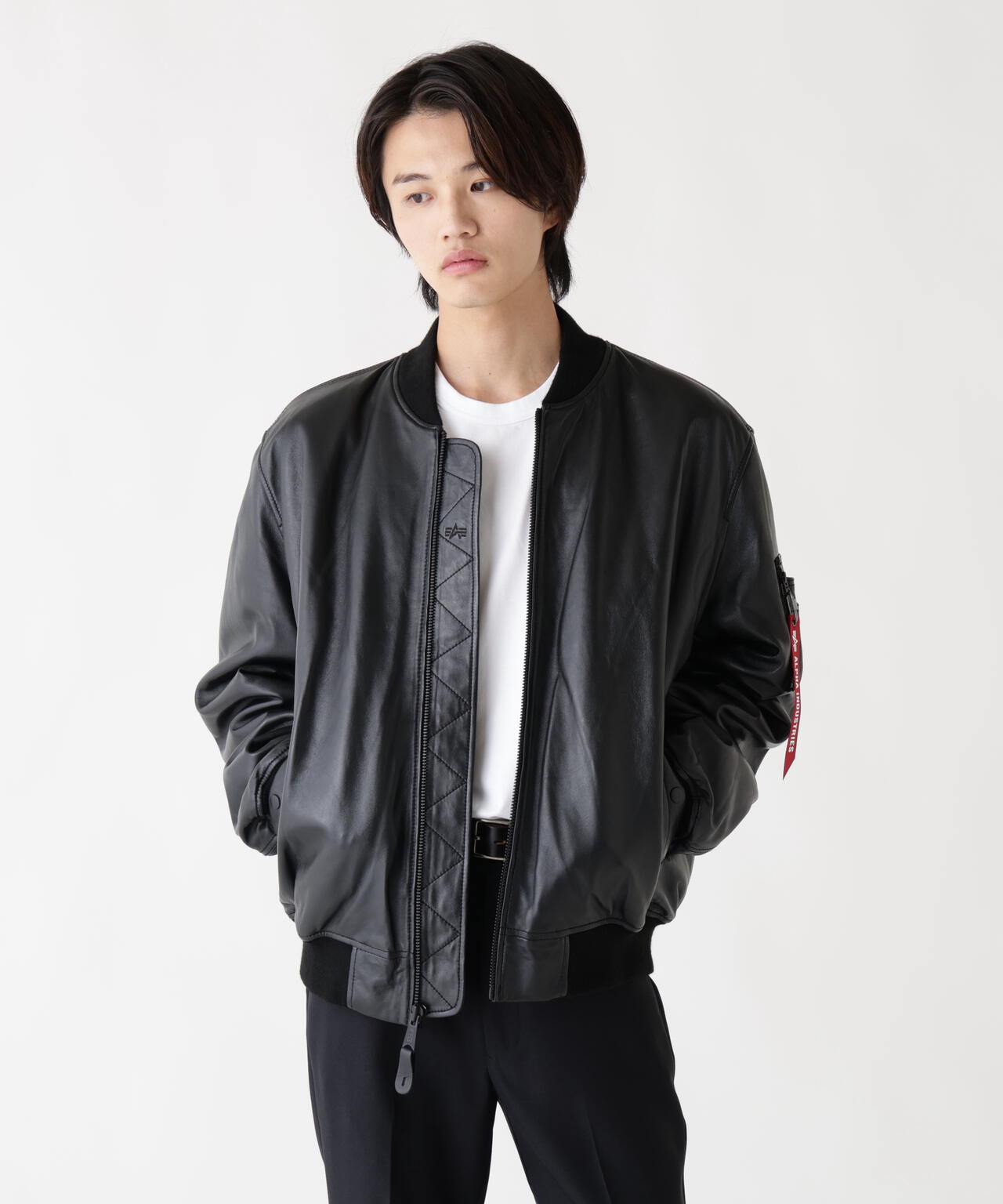 LEATHER MA-1 FLIGHT JACKET