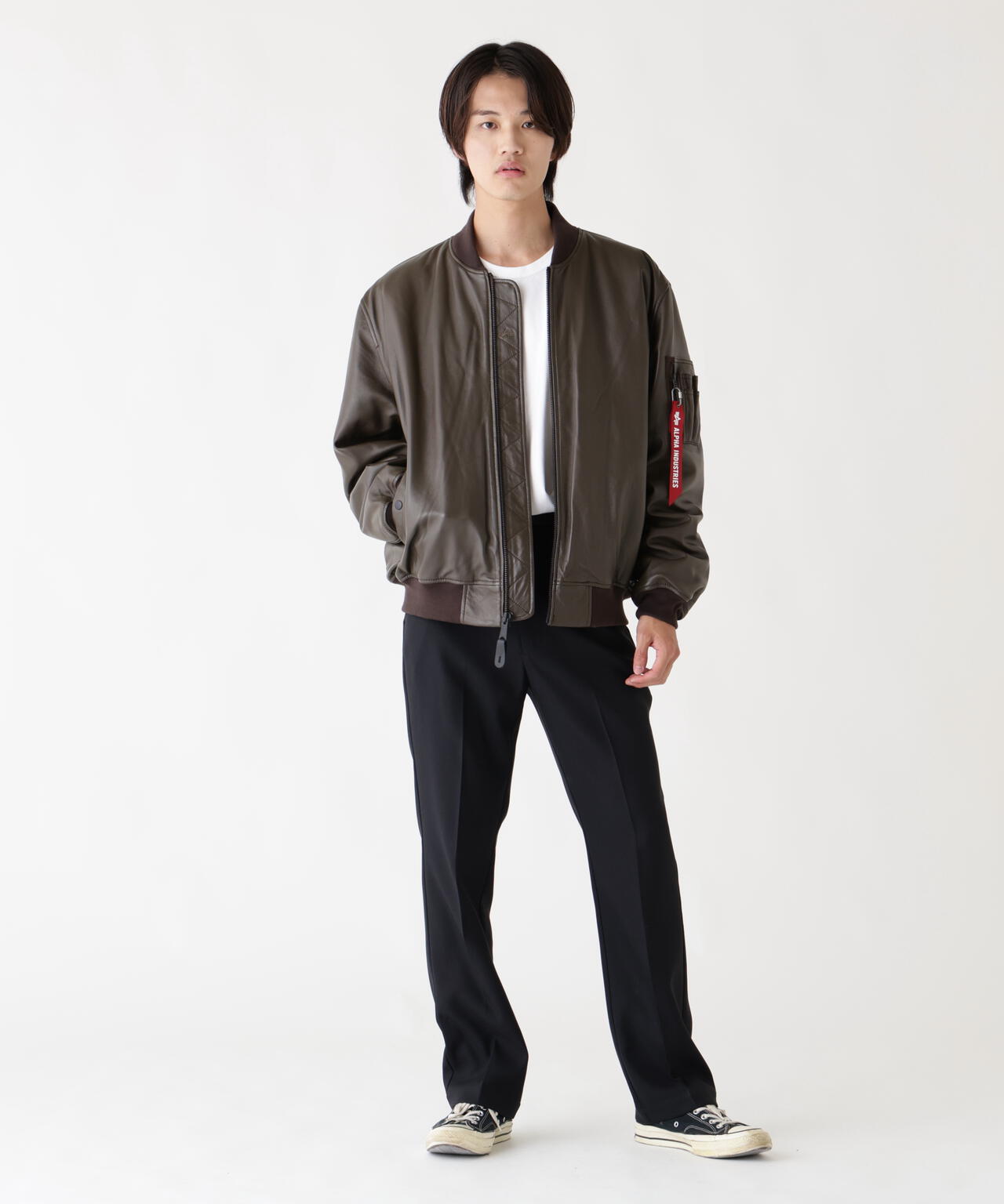LEATHER MA-1 FLIGHT JACKET