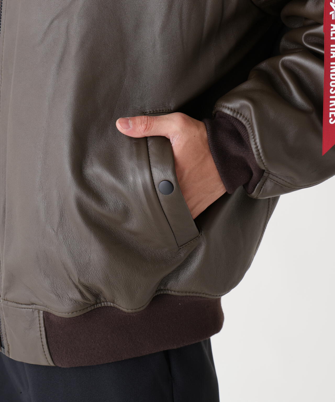 LEATHER MA-1 FLIGHT JACKET