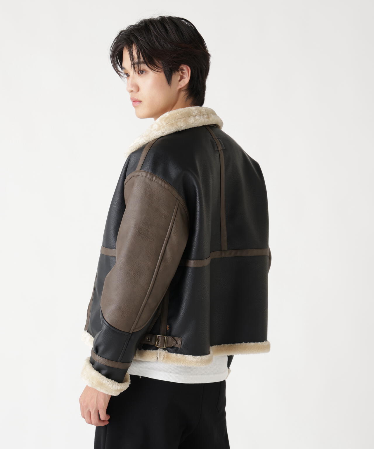 FAUX LEATHER B-3 MOD JACKET