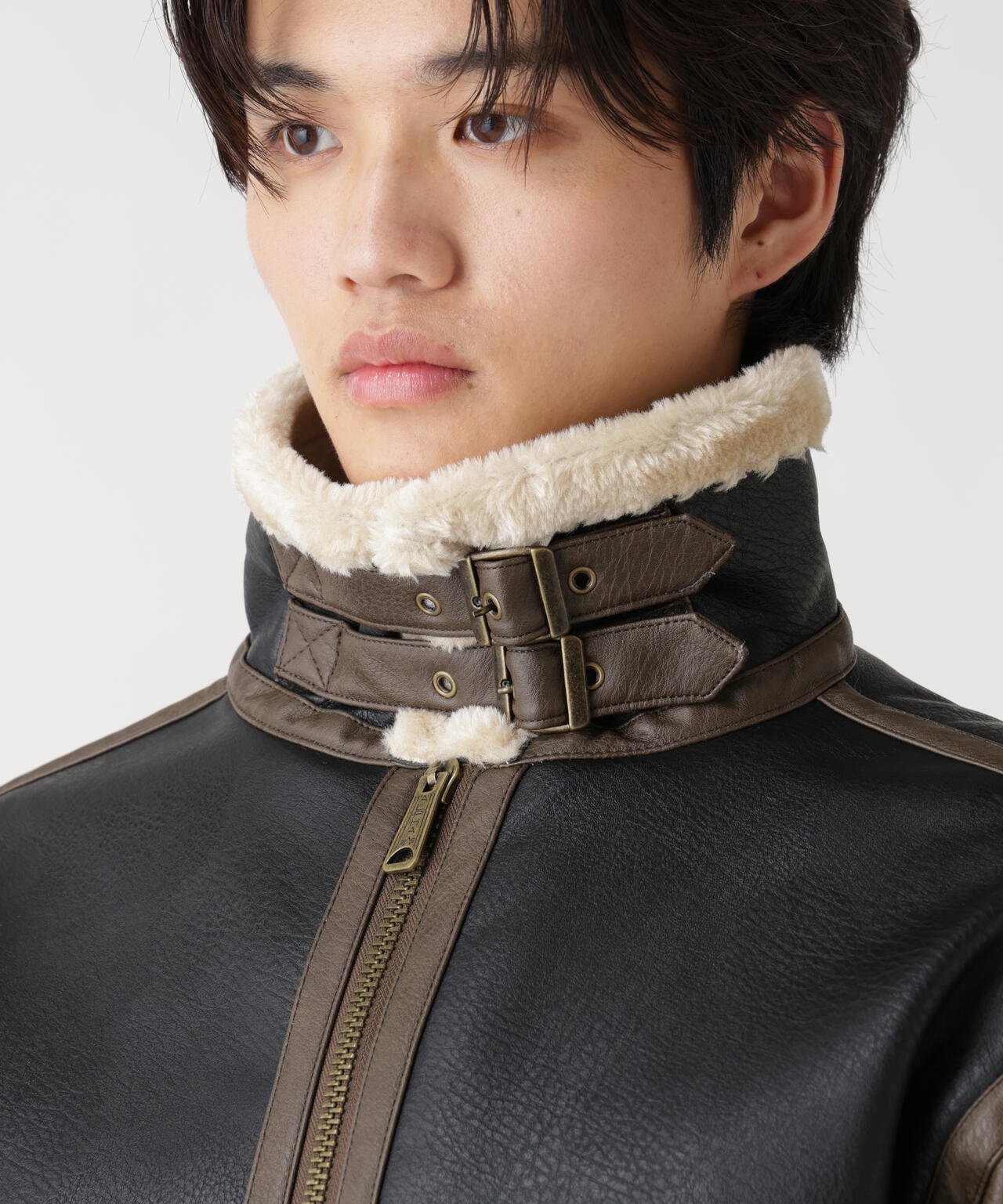 FAUX LEATHER B-3 MOD JACKET