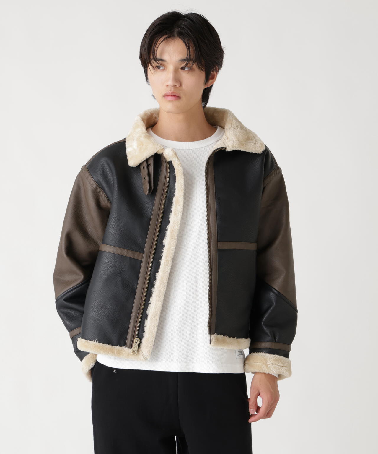 FAUX LEATHER B-3 MOD JACKET