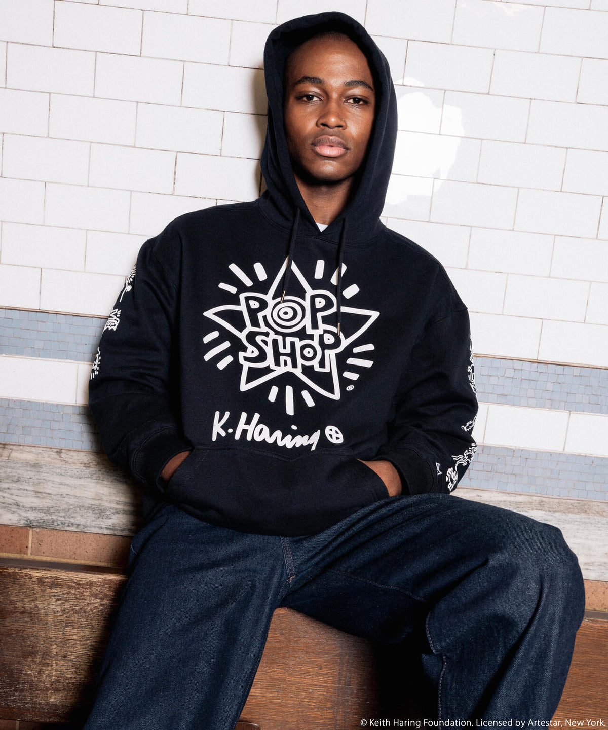 Keith Haring X Alpha NEW YORK GRAPHIC HOODIE / ニューヨーク グラフィック フードパーカ