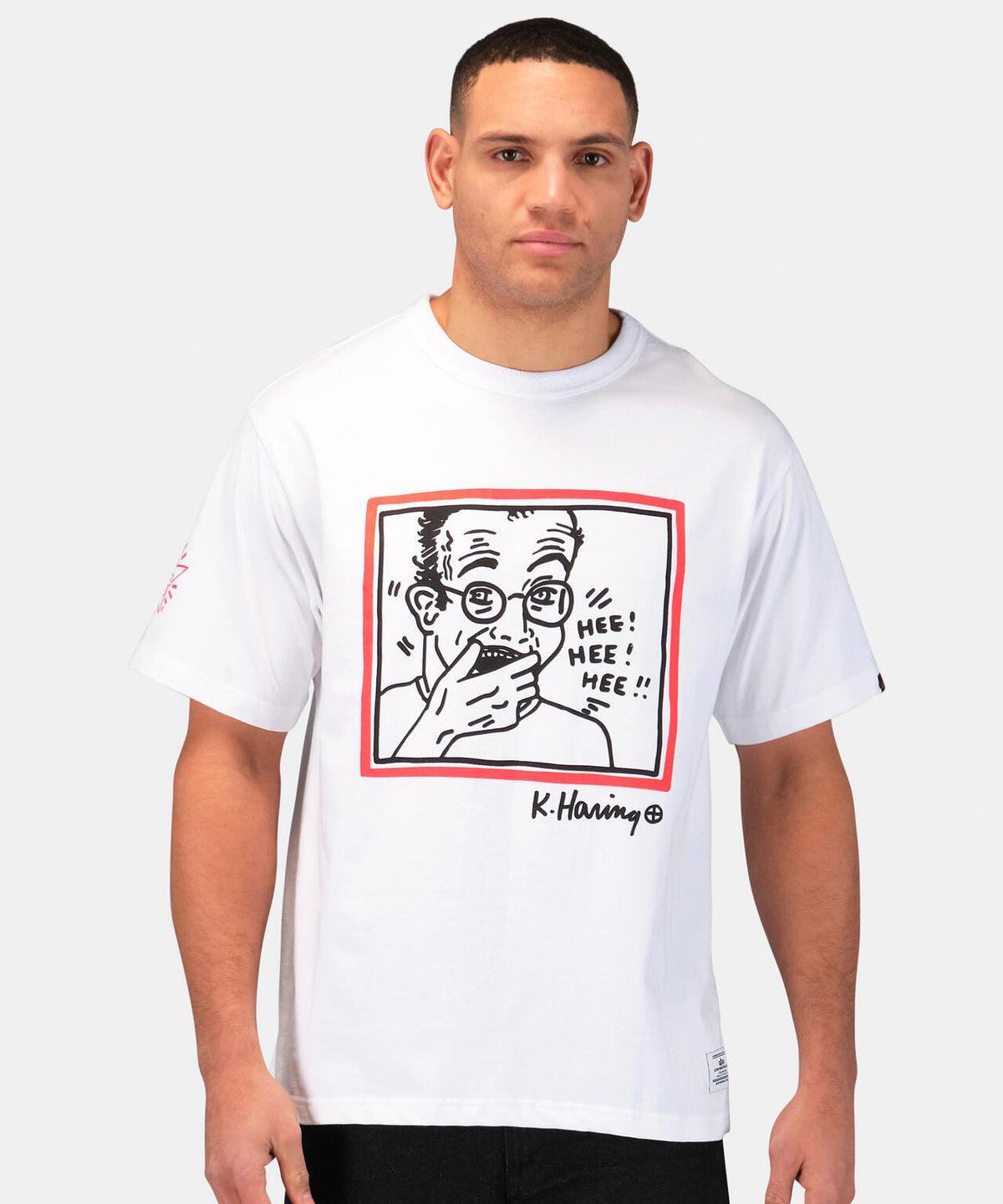 Keith Haring X Alpha GRAPHIC TEE HEE HEE / グラフィック ティーシャツ ヘヘ