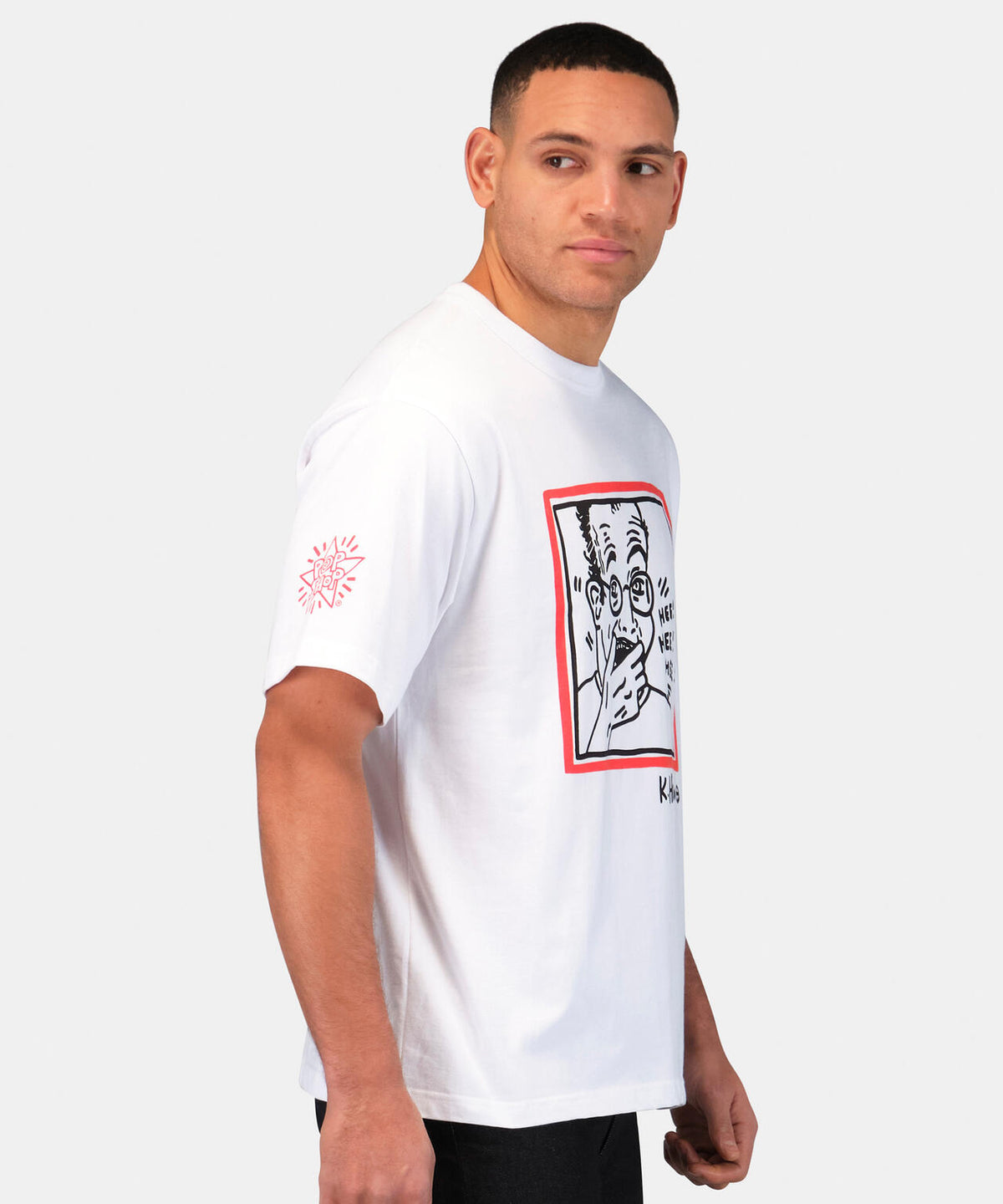 Keith Haring X Alpha GRAPHIC TEE HEE HEE / グラフィック ティーシャツ ヘヘ
