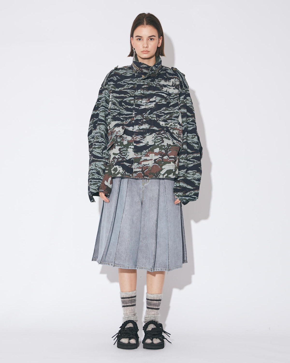 beautiful people × Alpha|double-end camouflage field jacket