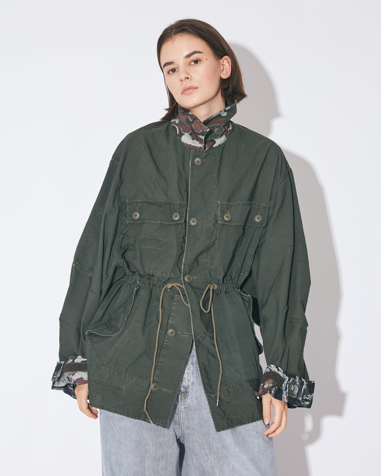 beautiful people × Alpha|double-end camouflage field jacket