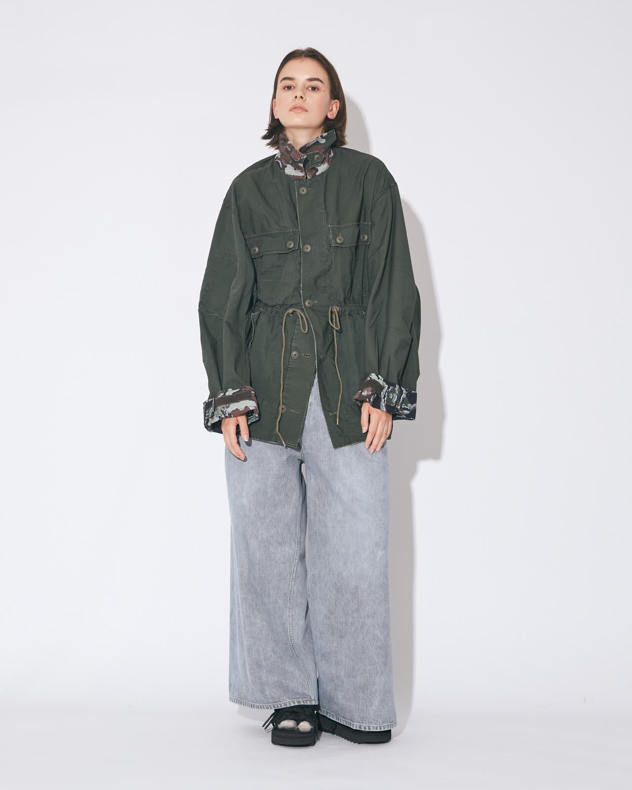 beautiful people × Alpha|double-end camouflage field jacket