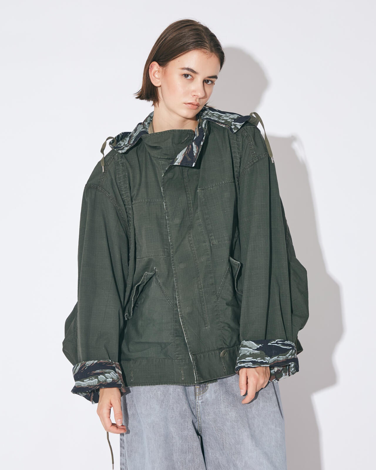 beautiful people × Alpha|double-end camouflage field jacket