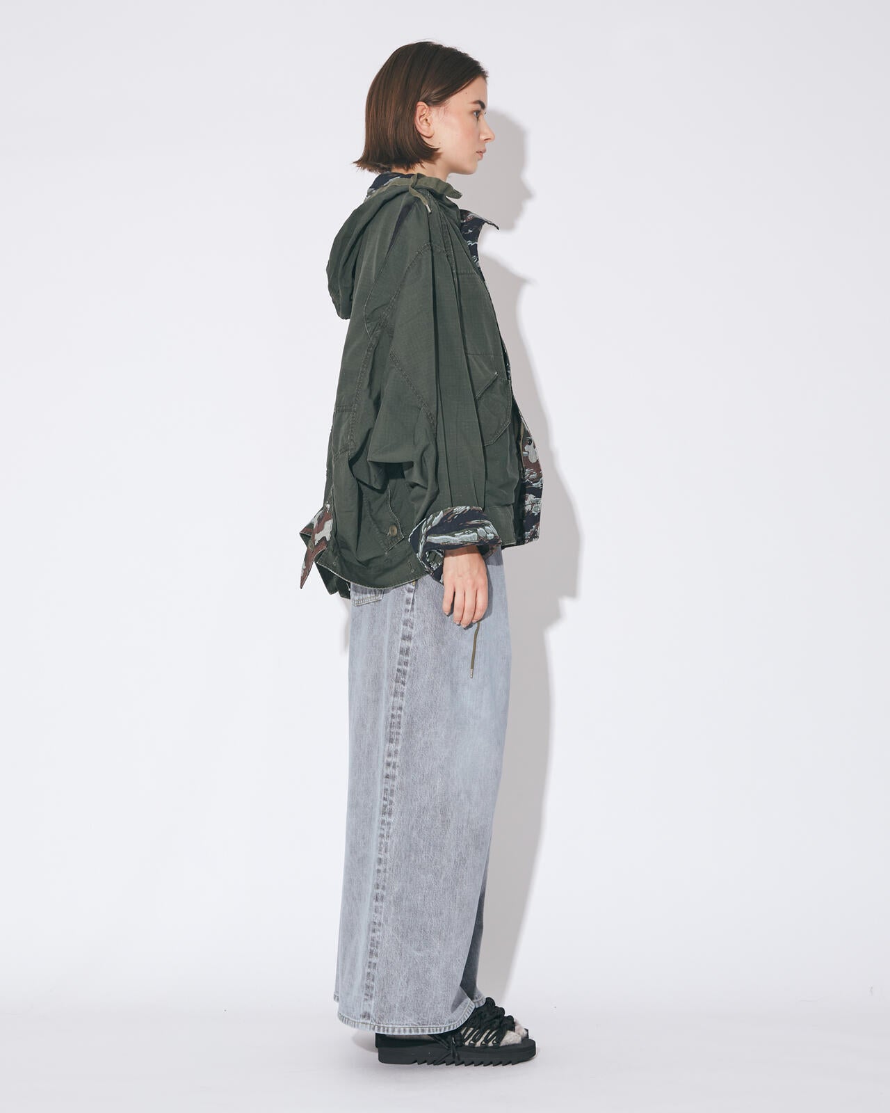 beautiful people × Alpha|double-end camouflage field jacket