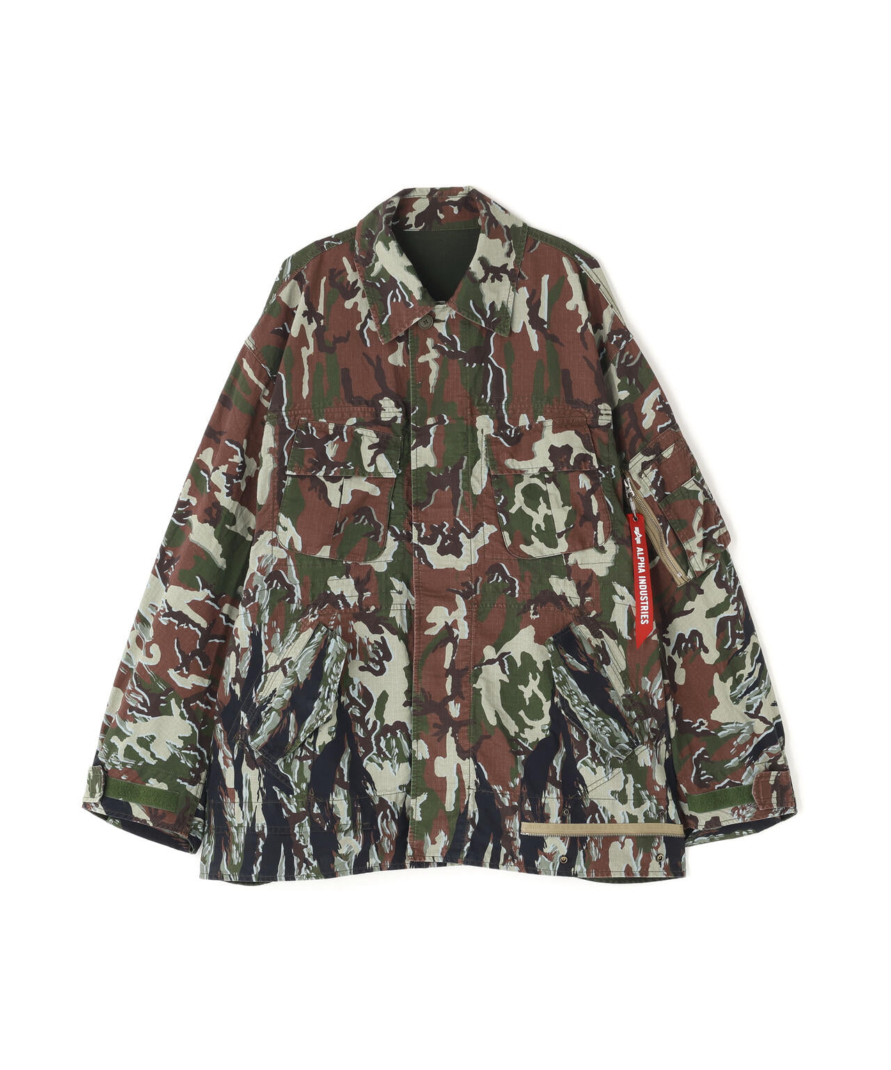 beautiful people × Alpha|double-end camouflage field jacket