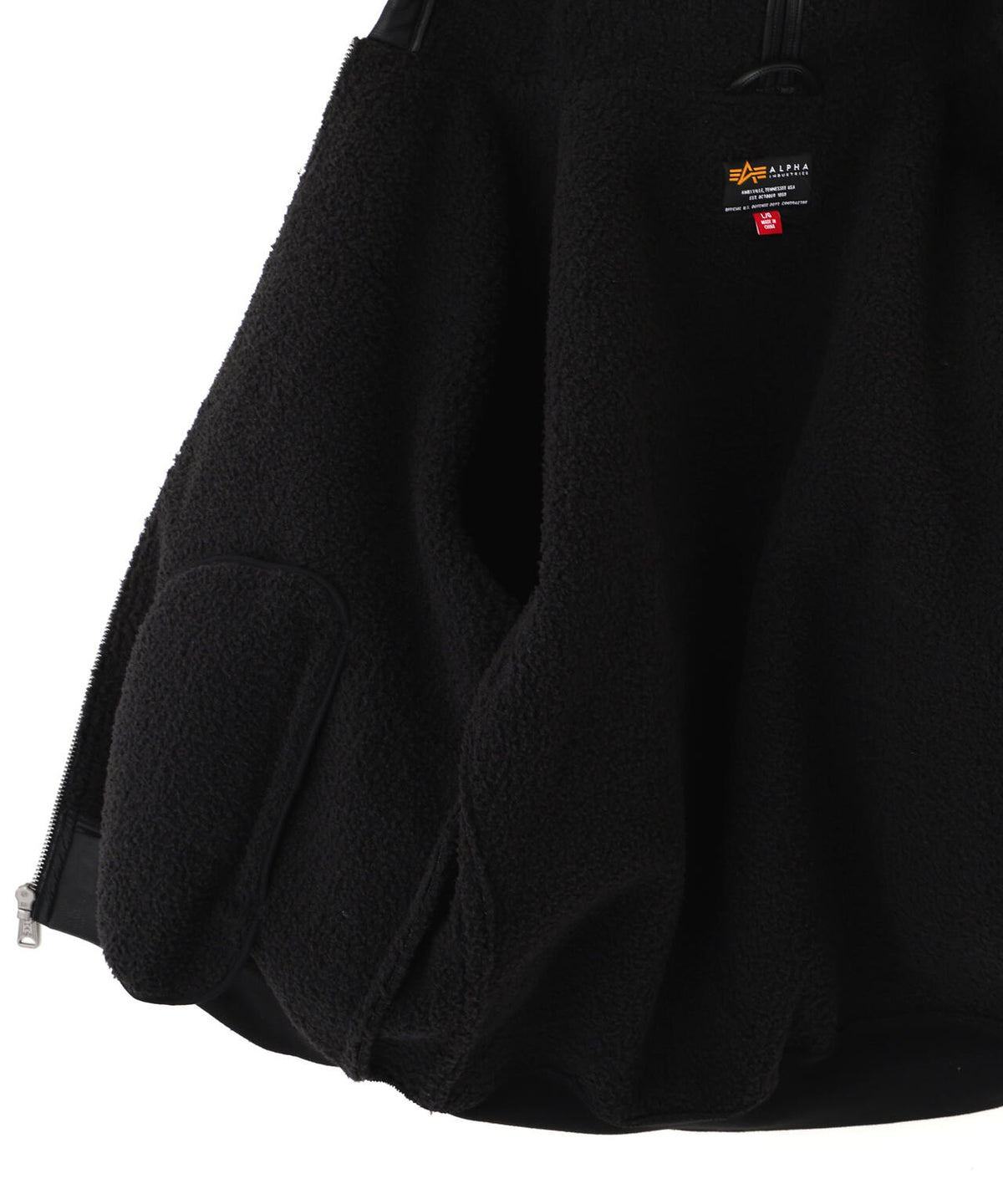 FAUX LTHR MA-1 HOODED RELAXED FIT FLIGHT JACKET