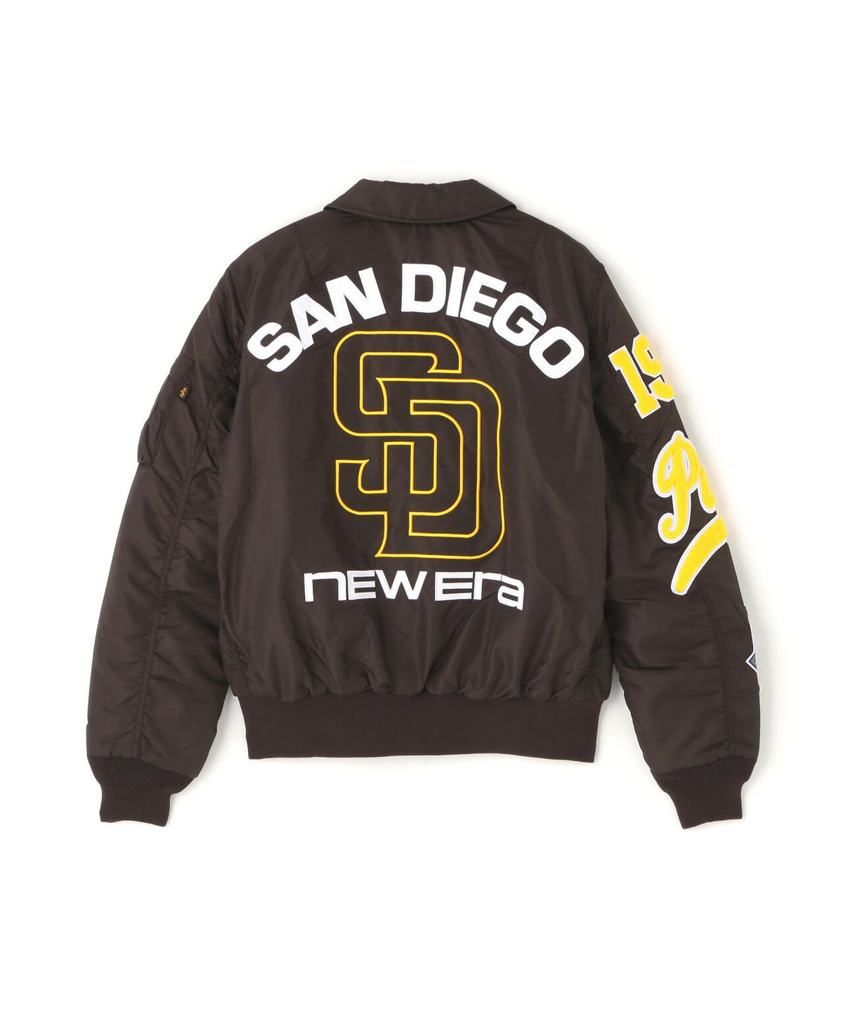 《MLB X ALPHA X NEW ERA》MA-1 FIT FLIGHT JACKET サンディエゴ・パドレス