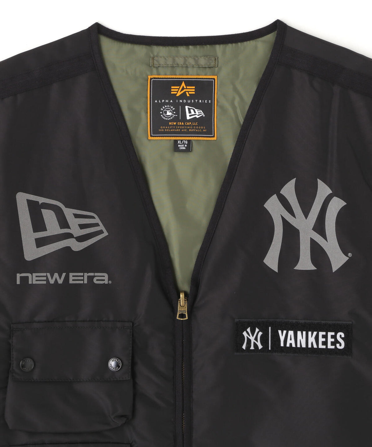《MLB X ALPHA X NEW ERA》MA-1 2in1 FLIGHT JACKET & VEST ニューヨーク・ヤンキース