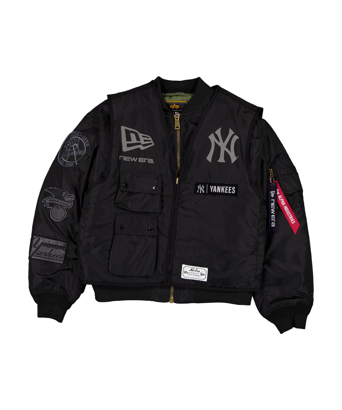 《MLB X ALPHA X NEW ERA》MA-1 2in1 FLIGHT JACKET & VEST ニューヨーク・ヤンキース