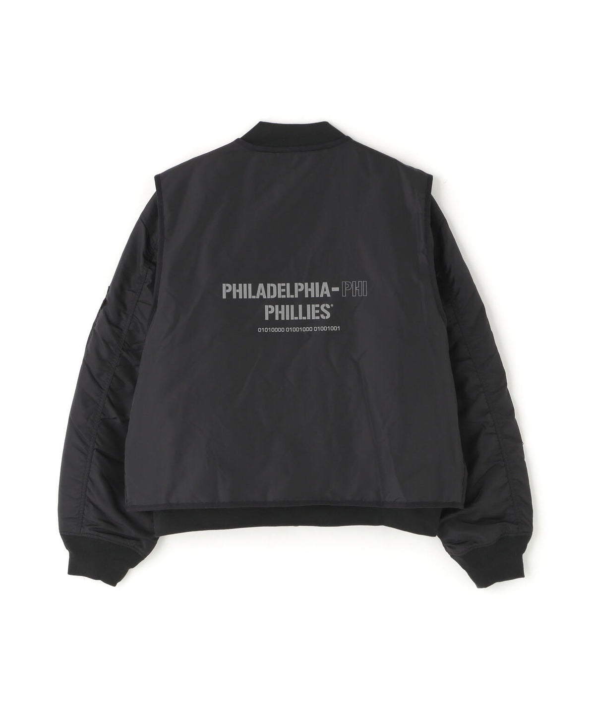《MLB X ALPHA X NEW ERA》MA-1 2in1 FLIGHT JACKET & VEST フィラデルフィア・フィリーズ