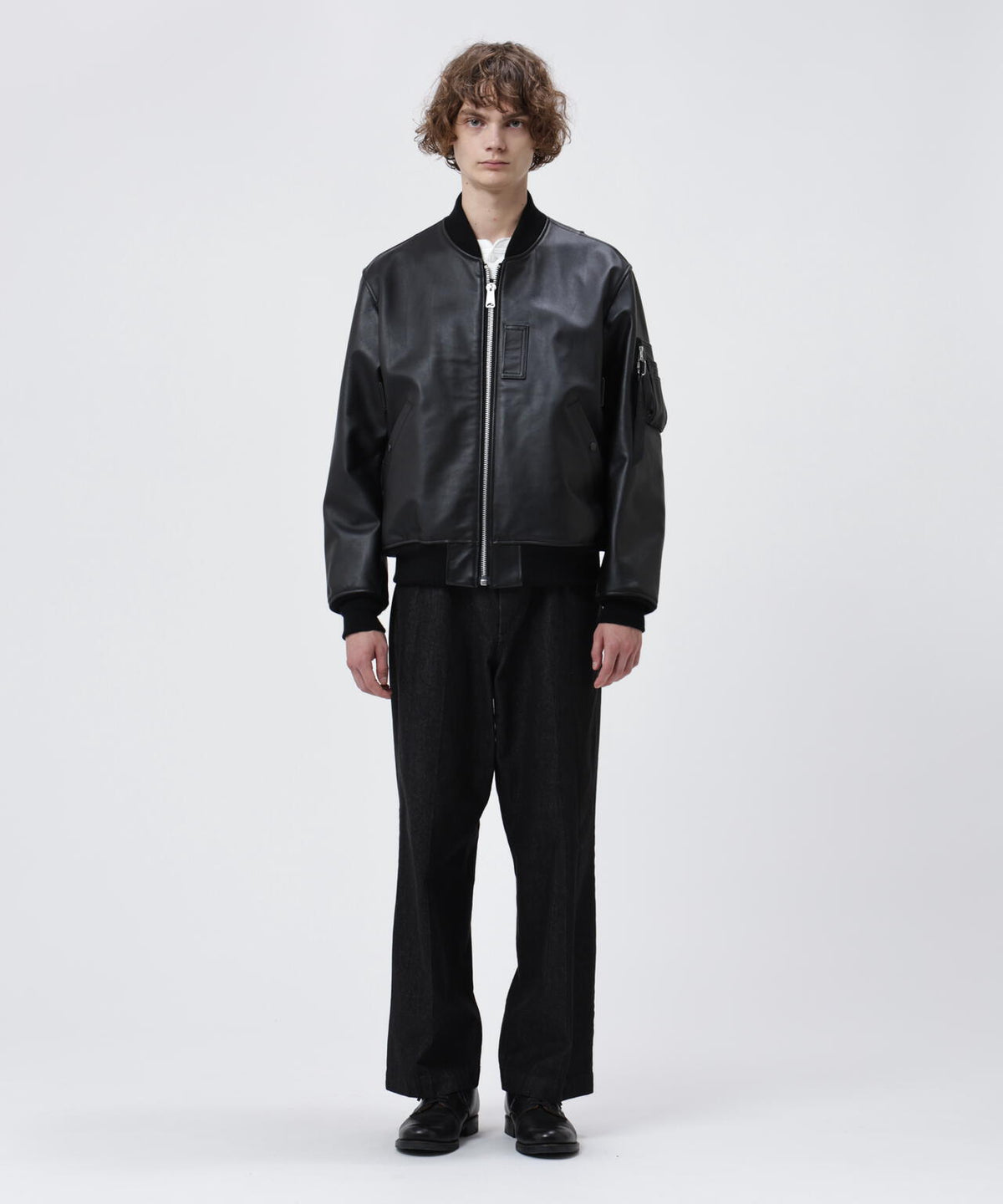 LEATHER MA‐1 FLIGHT JACKET