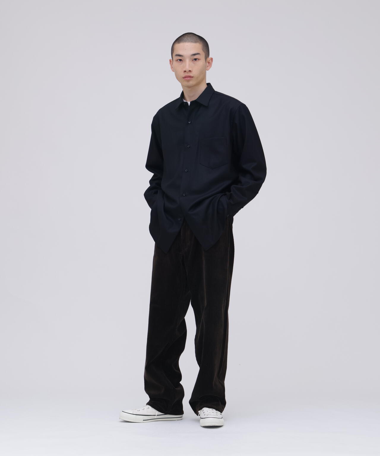 SEVEN BY SEVEN / CORDUROY WIDE PANTS ‐ Modal mix ‐