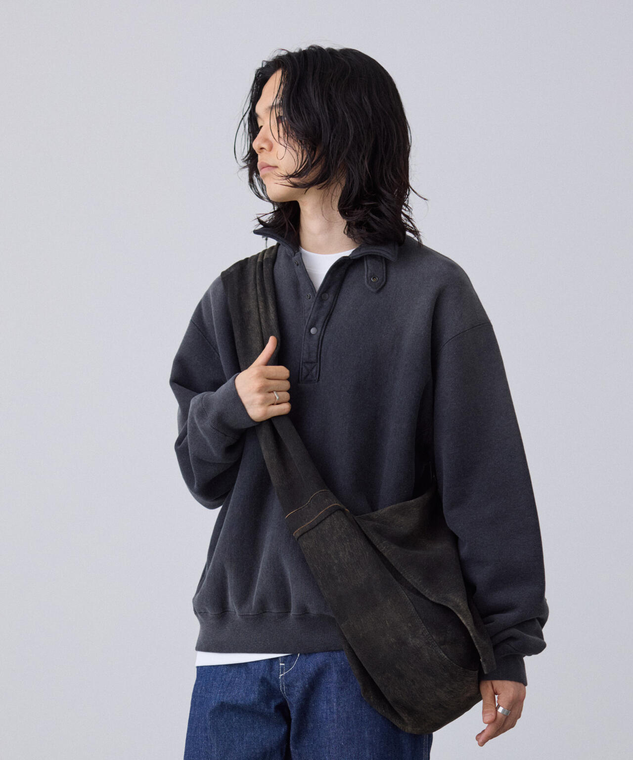SEVEN BY SEVEN / LEATHER SHOULDER BAG ‐ Goat suede Antique finish ‐