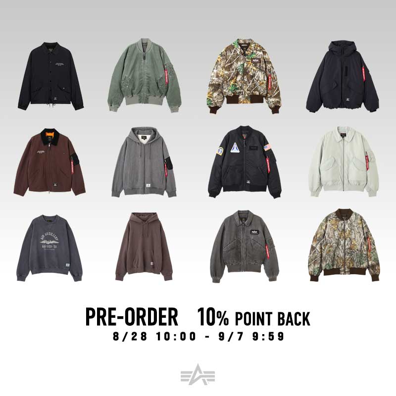 PRE-ORDER 10% POINT BACK｜Alpha Industries｜