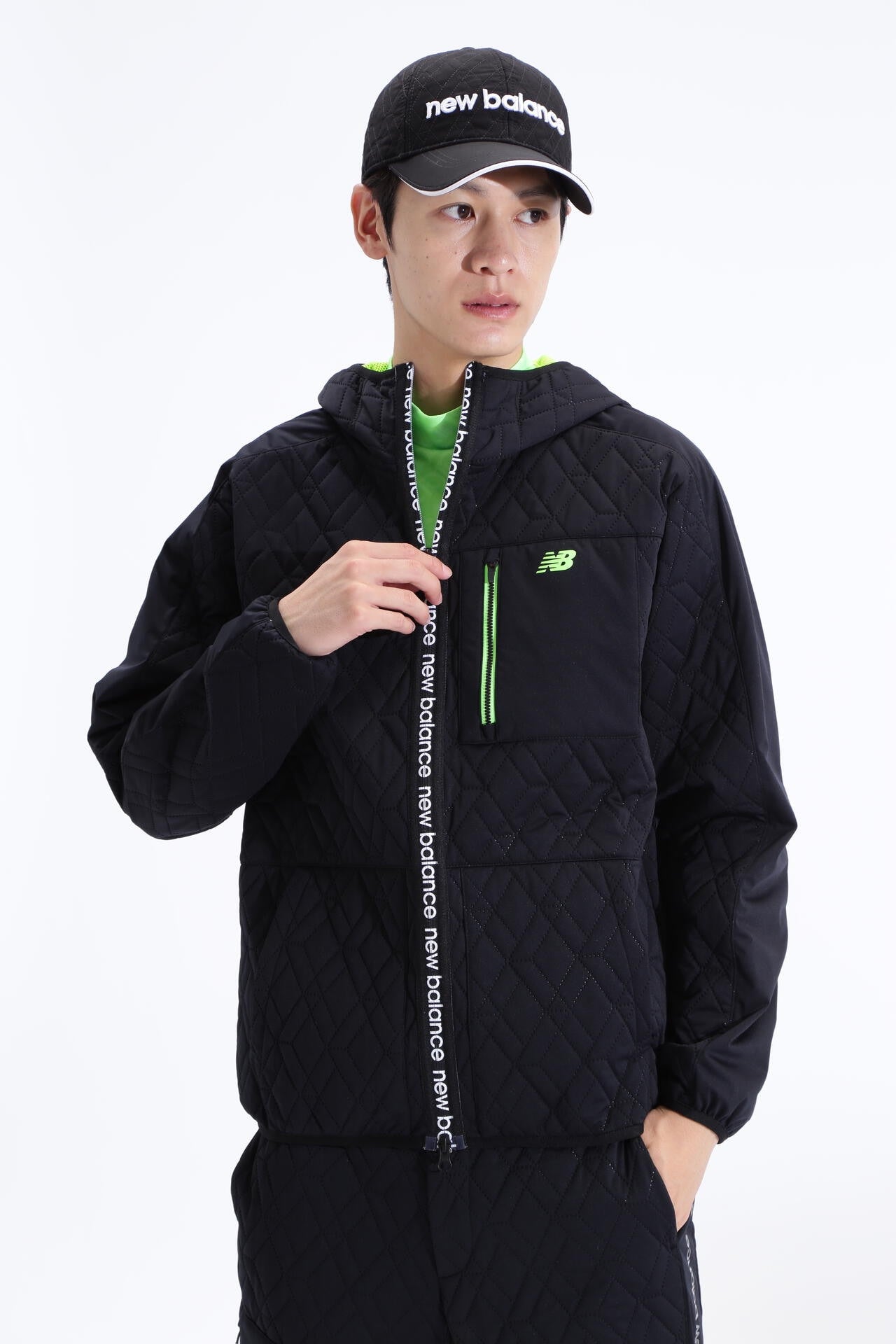 ダイヤ柄キルト フルジップ フーディー (MENS SPORT) | new balance