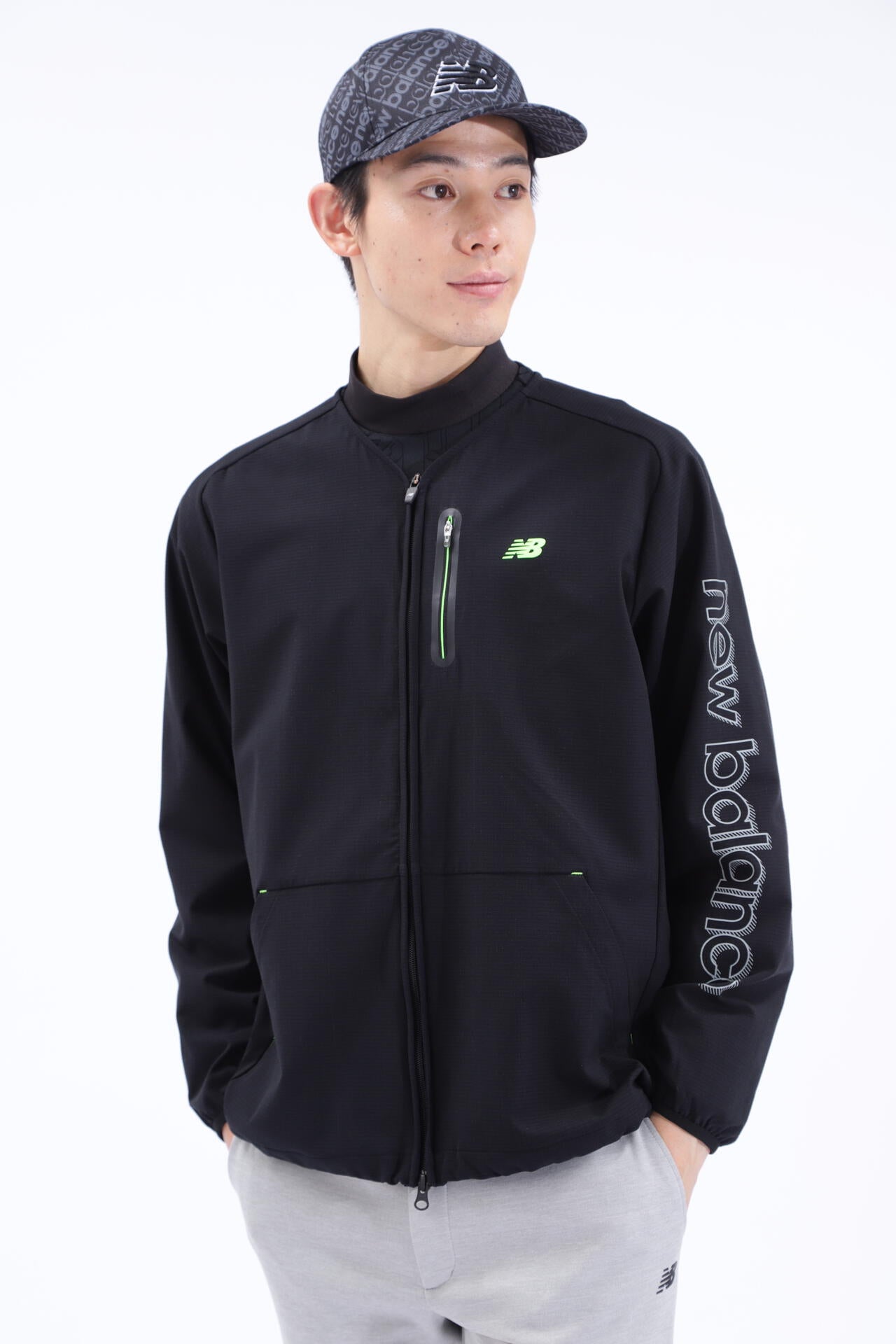 New Balance フルジップカラーレスブルゾン ドビーチェック フルジップ カラーレス ブルゾン (MENS SPORT) | new