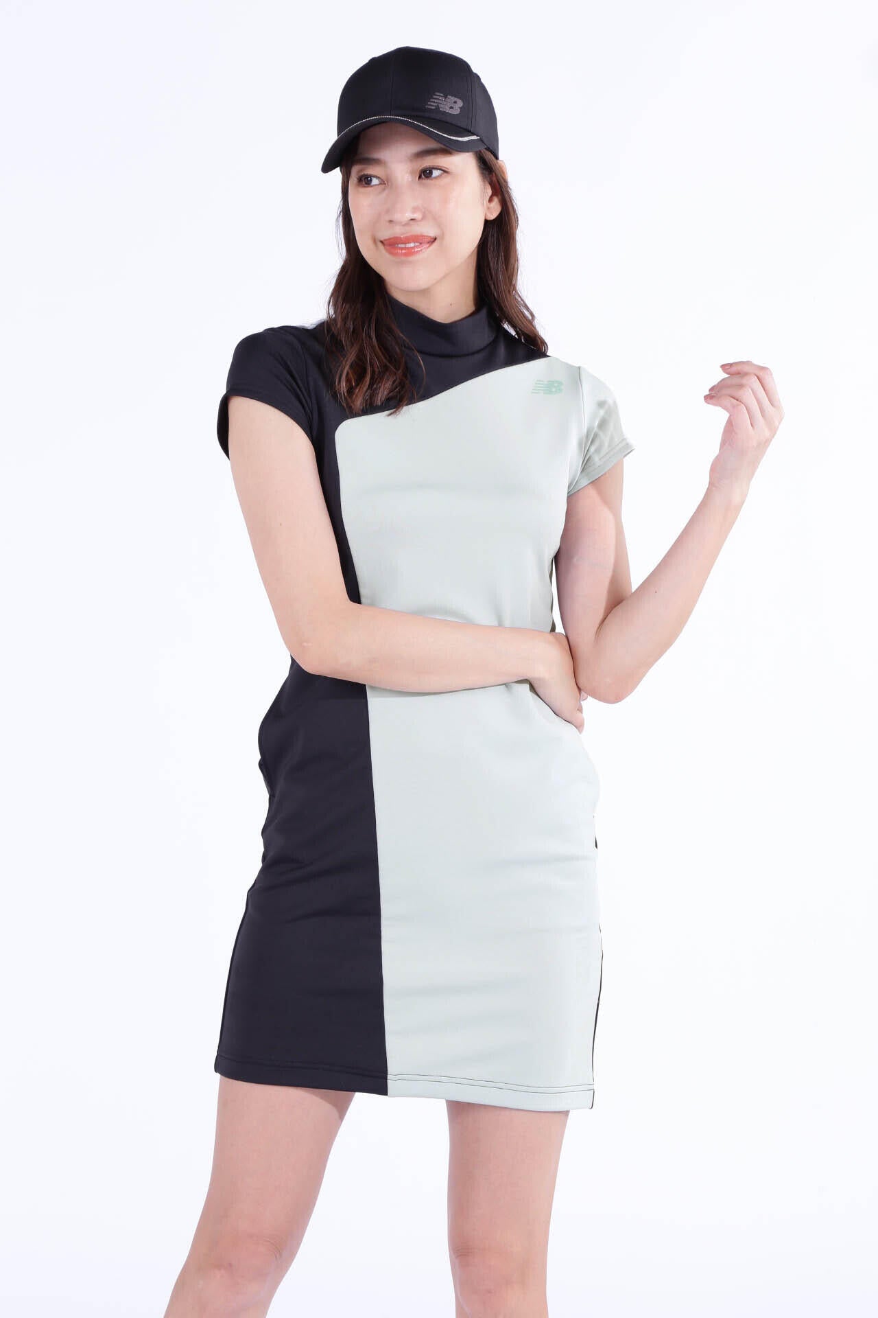 トリコット 半袖 モックネック ワンピース (WOMENS WORLD) | new