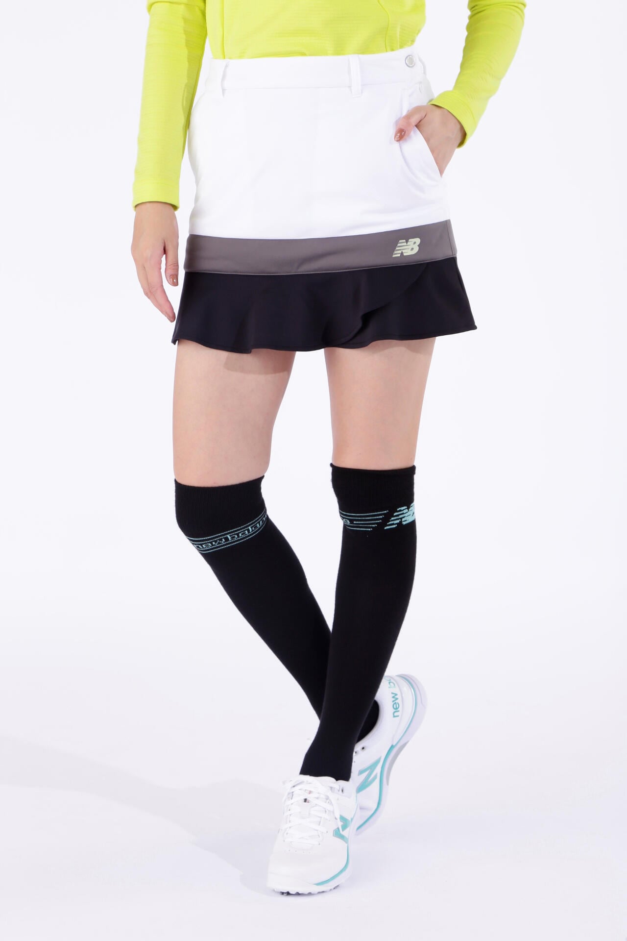 トリコロールカラー 裏起毛 中綿 スカート (WOMENS WORLD) | new