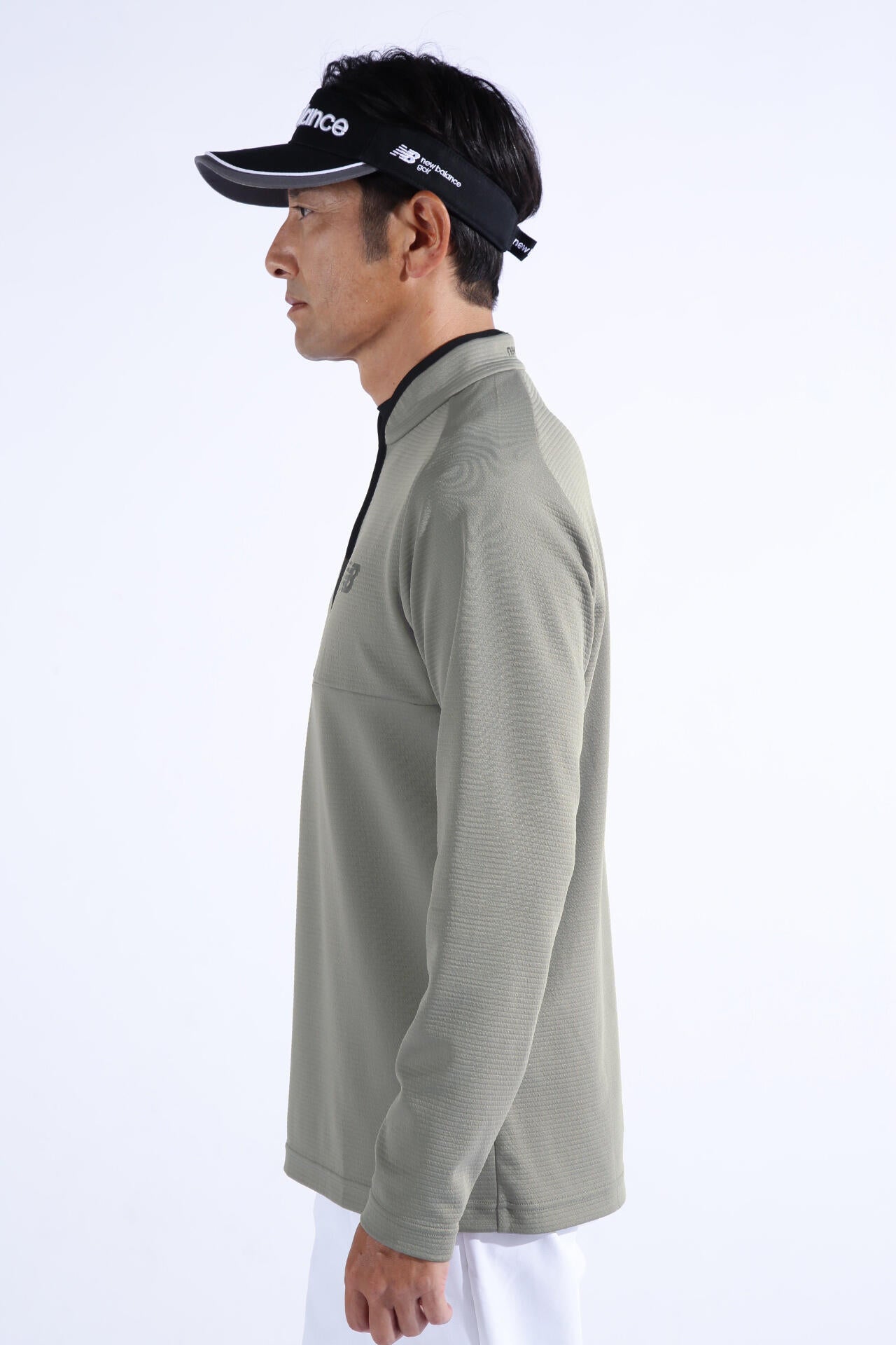 ボーダーキルト ハーフジップ モックネック プルオーバー (MENS WORLD