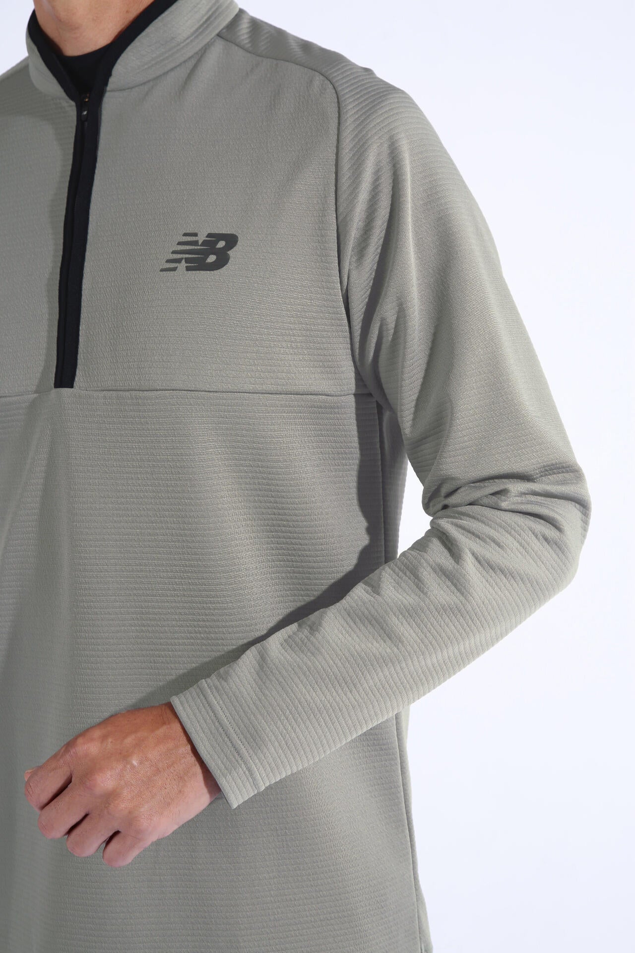 ボーダーキルト ハーフジップ モックネック プルオーバー (MENS WORLD