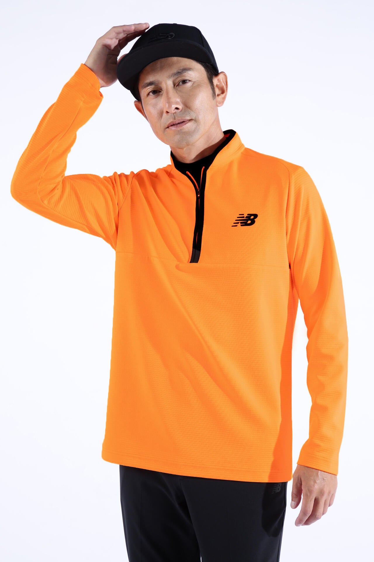 ボーダーキルト ハーフジップ モックネック プルオーバー (MENS WORLD