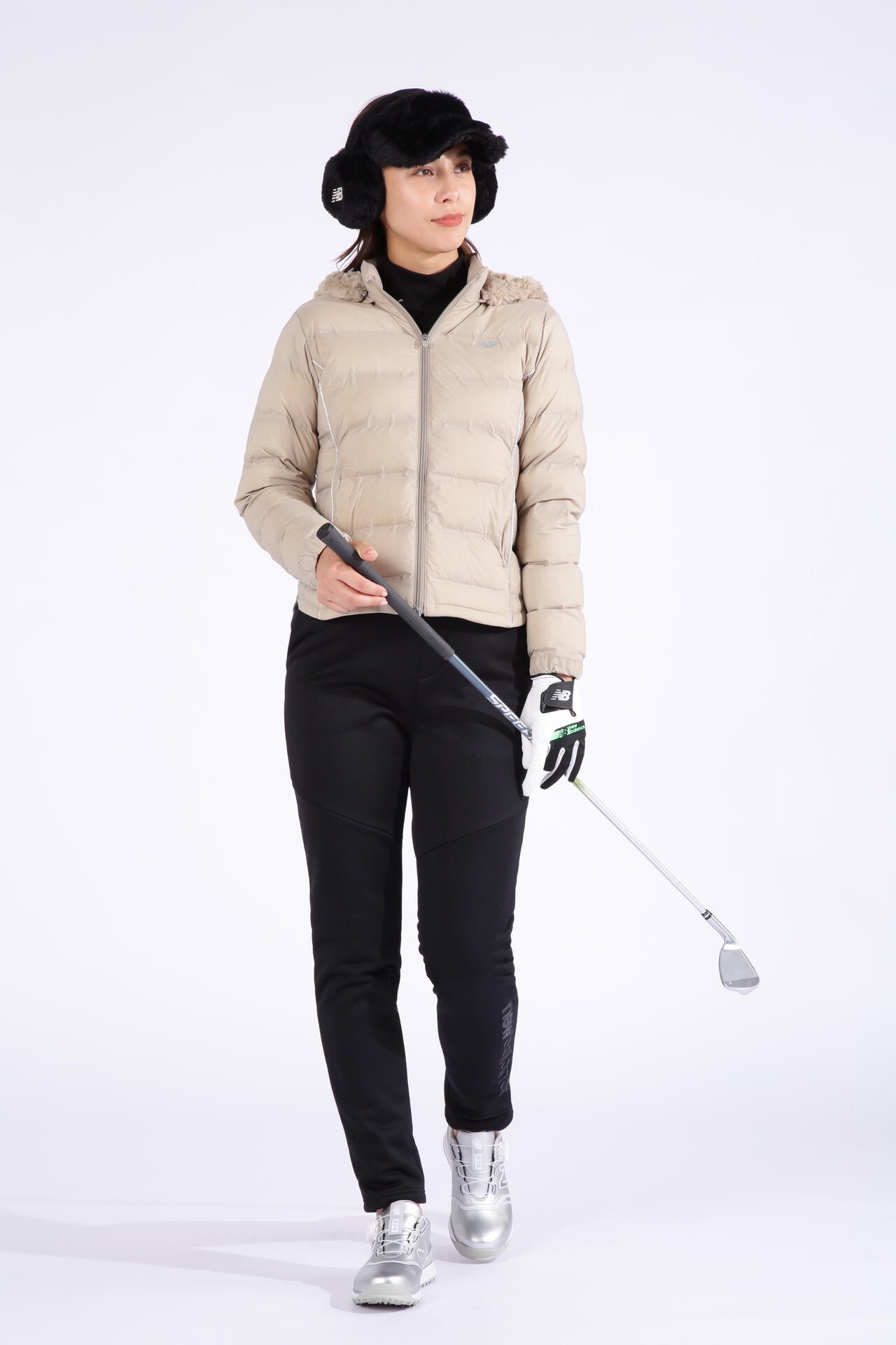 微塵ボーダーダブルフェイス 裏起毛 長袖 モックネック プルオーバー (WOMENS SPORT)