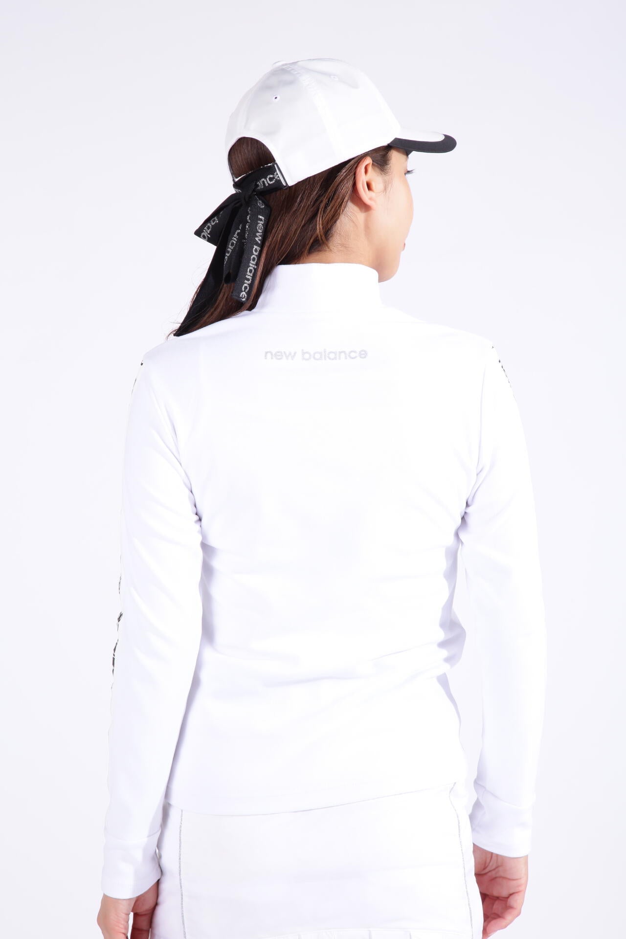 微塵ボーダーダブルフェイス 裏起毛 長袖 モックネック プルオーバー (WOMENS SPORT)