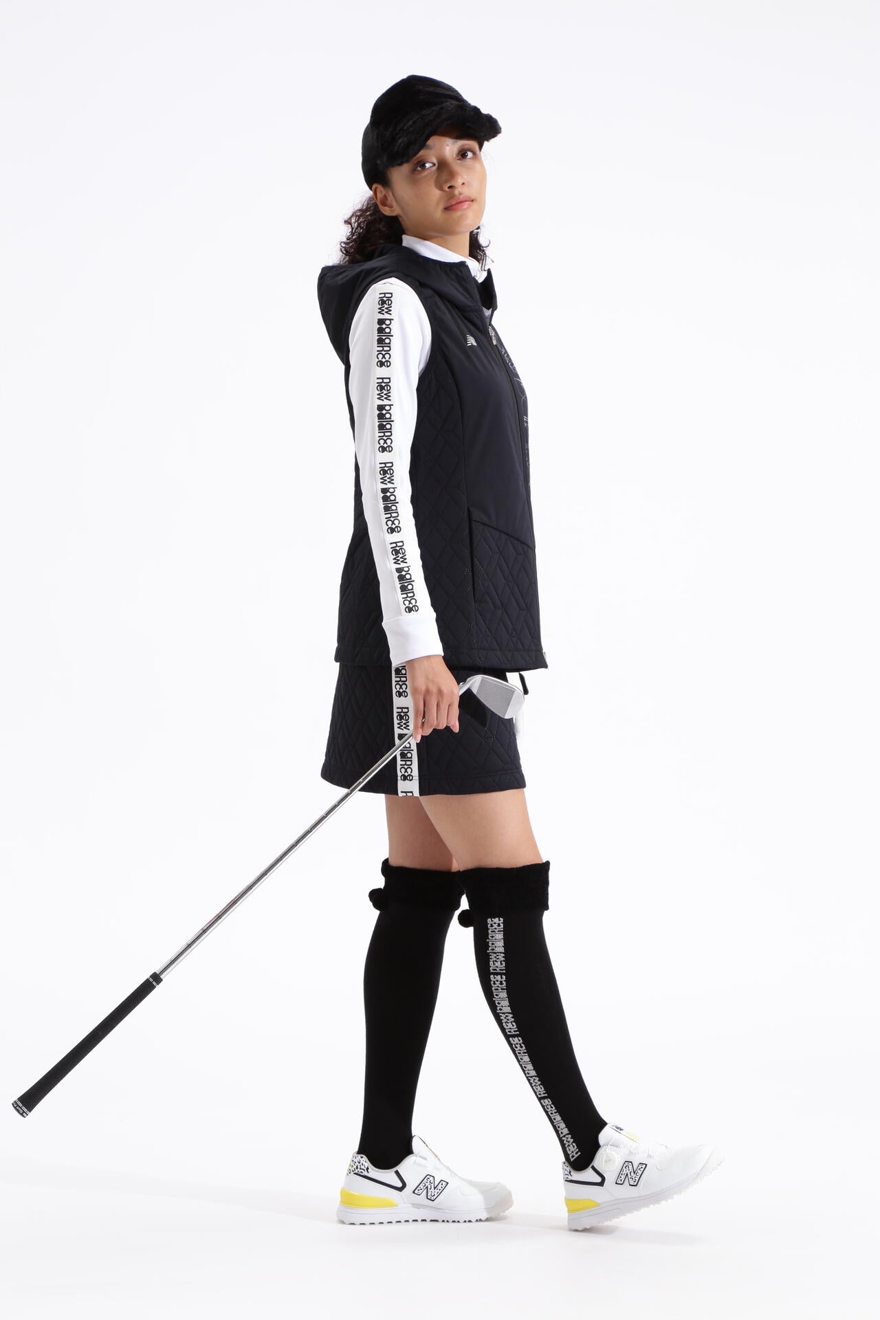 微塵ボーダーダブルフェイス 裏起毛 長袖 モックネック プルオーバー (WOMENS SPORT)