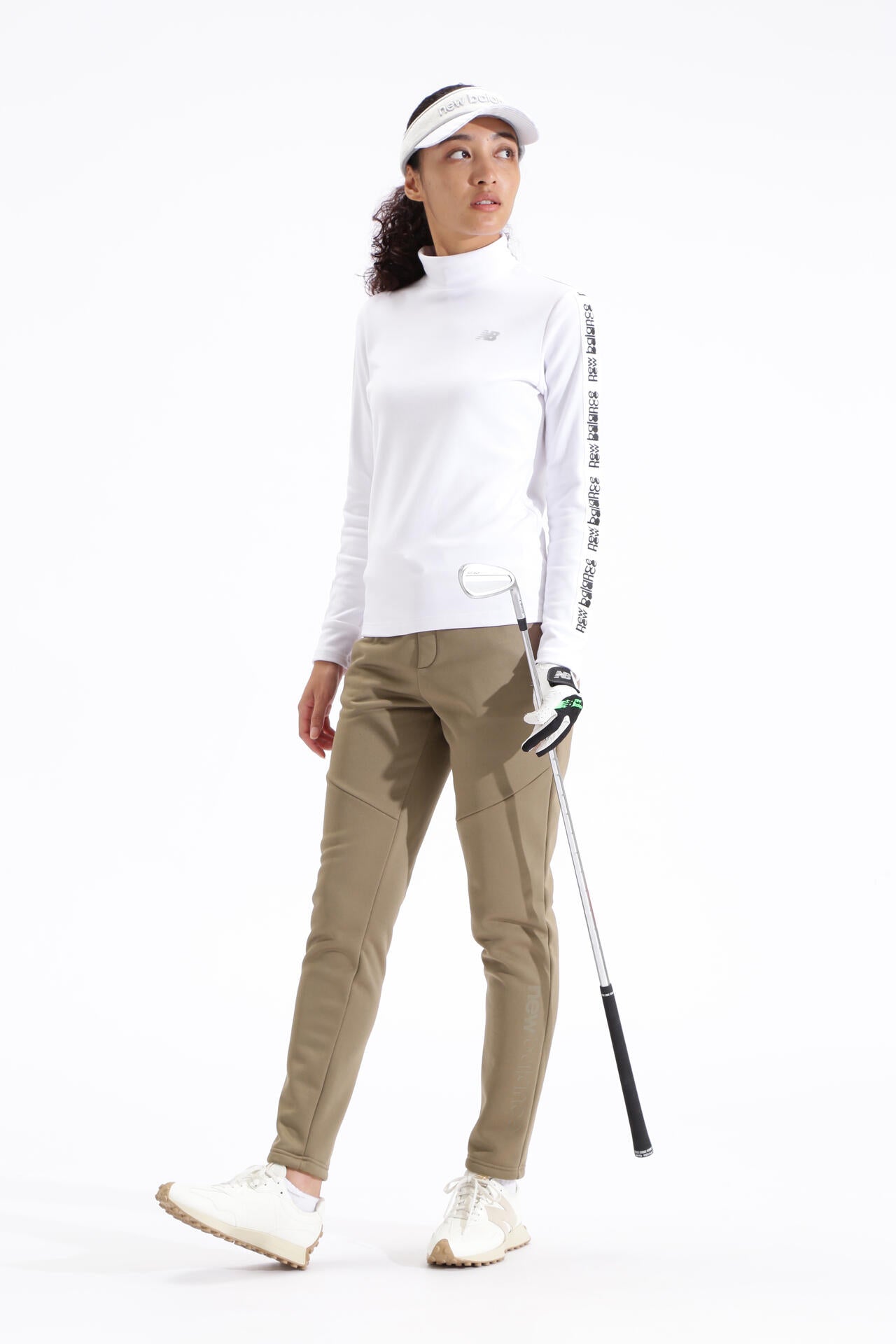 微塵ボーダーダブルフェイス 裏起毛 長袖 モックネック プルオーバー (WOMENS SPORT)