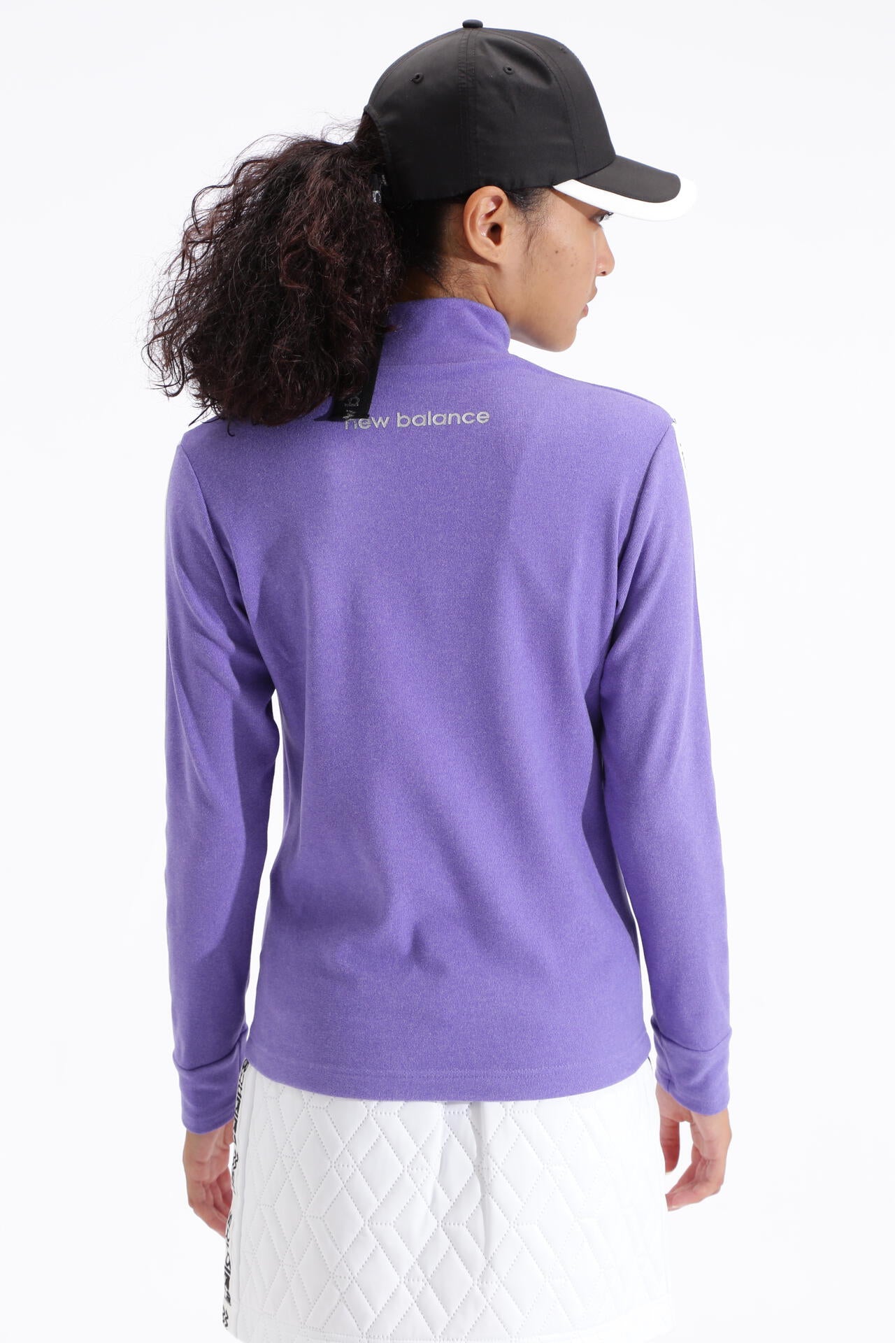 微塵ボーダーダブルフェイス 裏起毛 長袖 モックネック プルオーバー