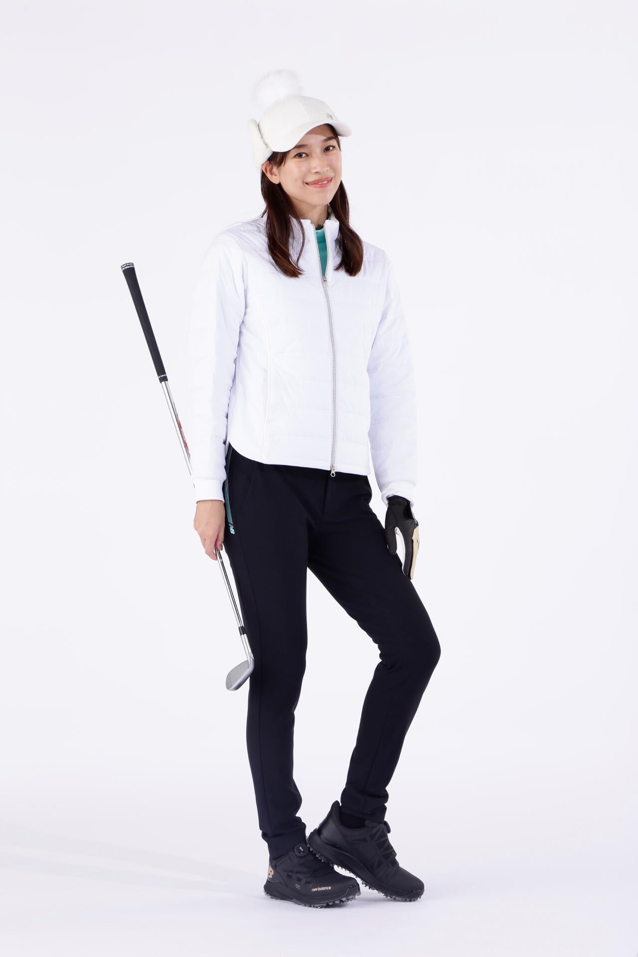 高伸縮 ボーダーキルト 長袖 モックネック プルオーバー (WOMENS WORLD)